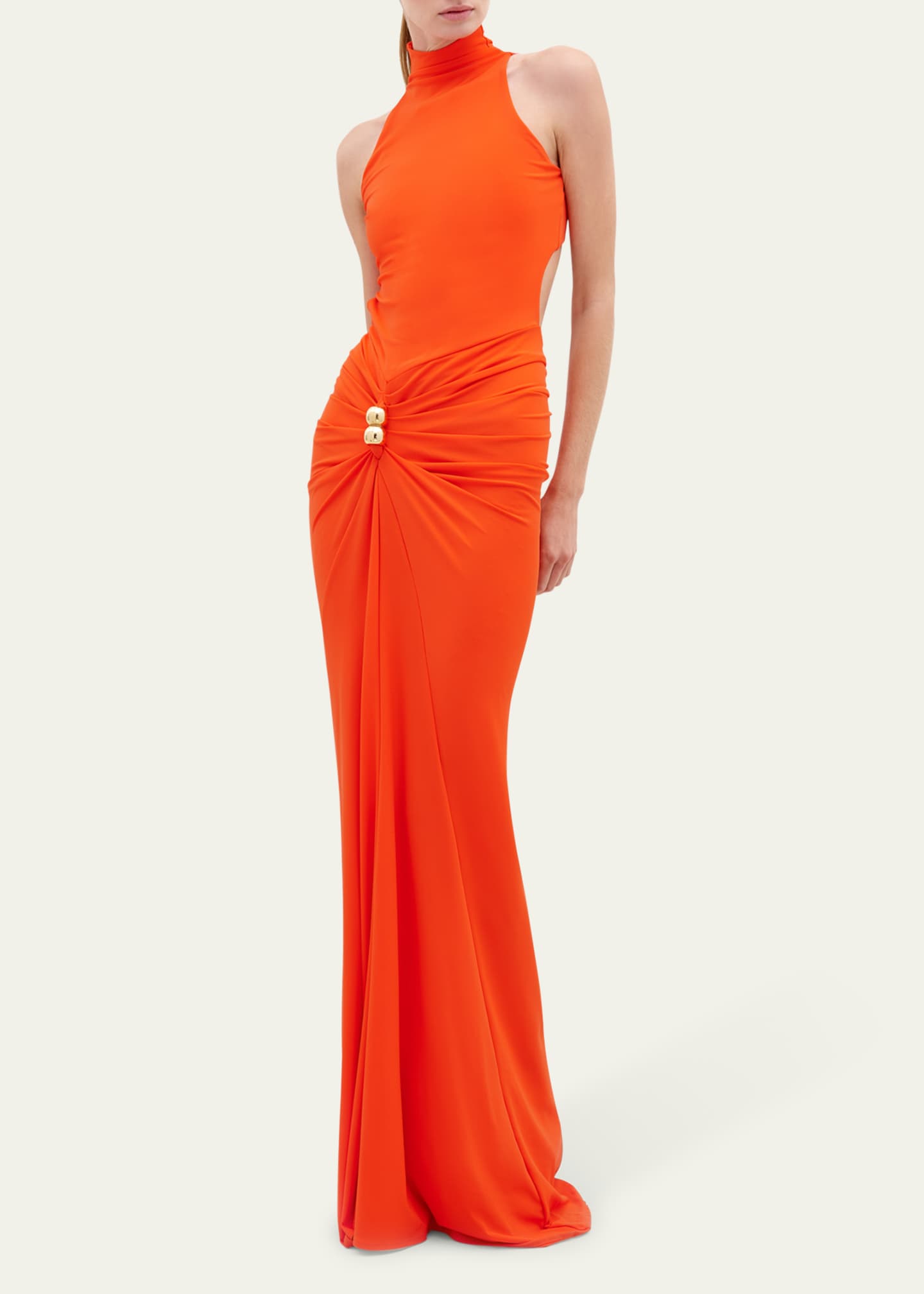 Silvia Tcherassi Frances Cutout Gathered Jersey Gown Image 2 of 3