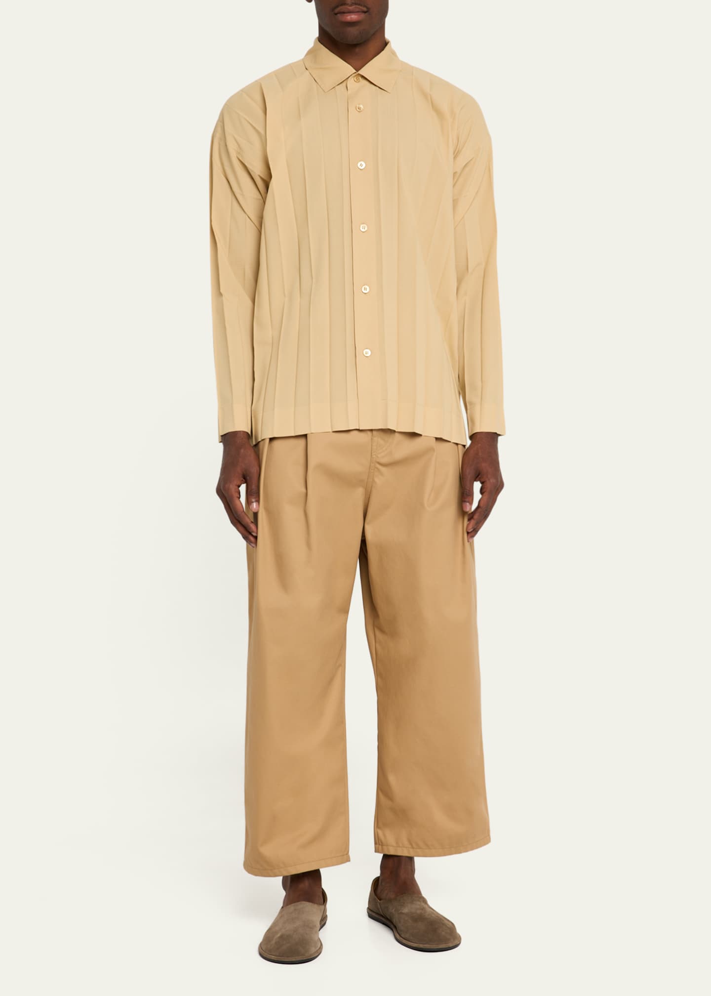 Homme Plisse Issey Miyake Men's Pleated Dress Shirt Image 2 of 5