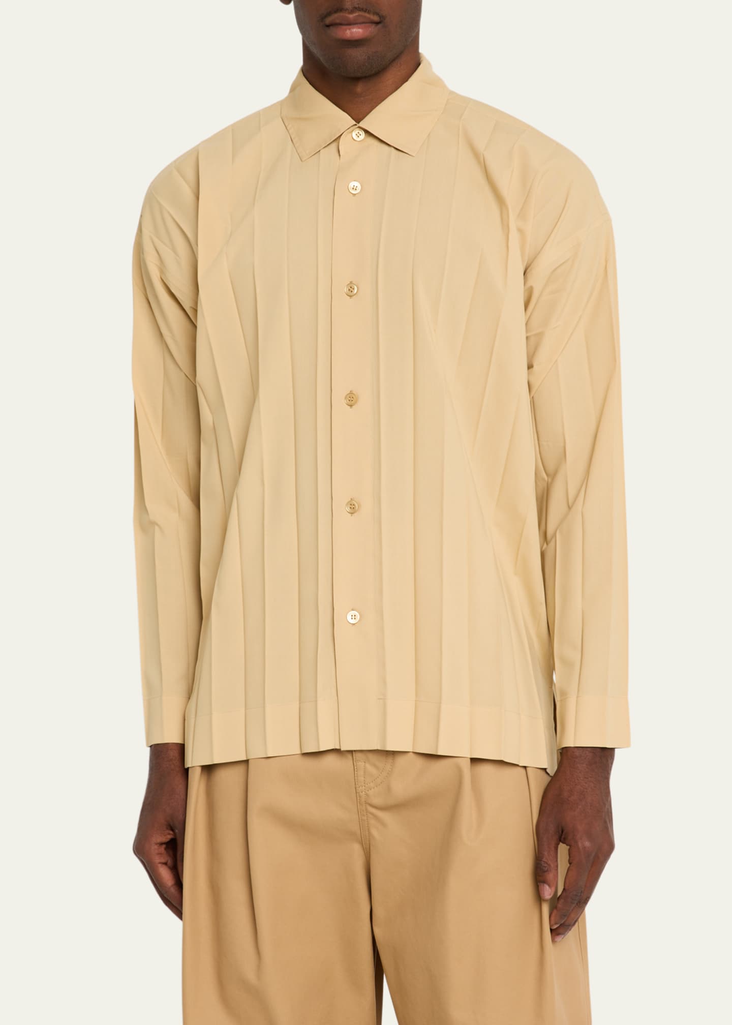 Homme Plisse Issey Miyake Men's Pleated Dress Shirt Image 4 of 5