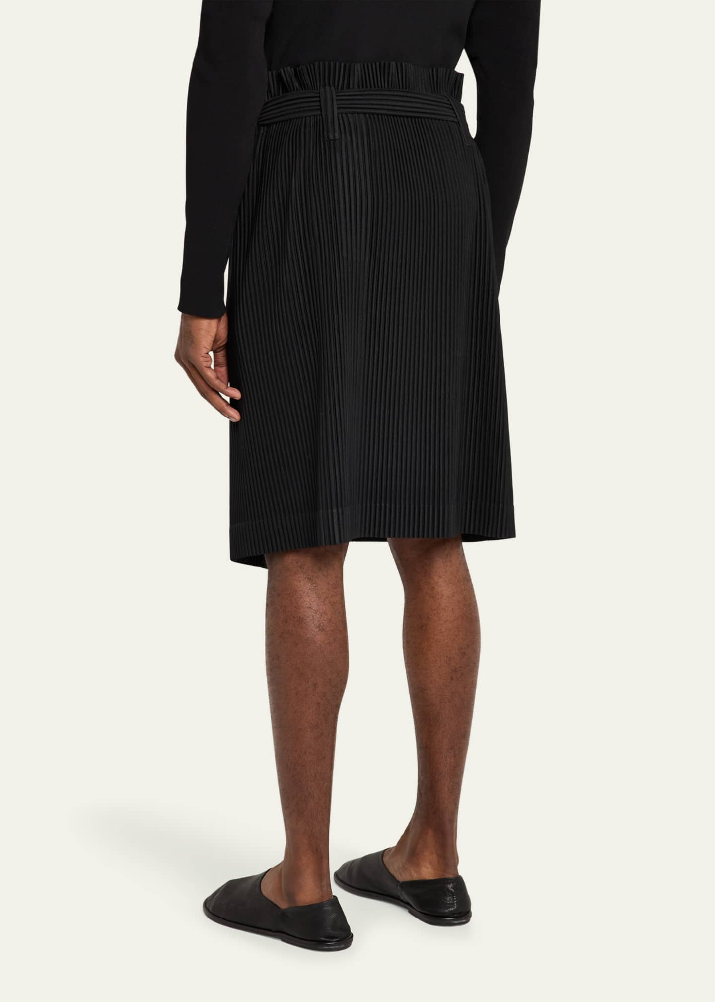 Homme Plisse Issey Miyake Men's Pleated Wrap Skirt Image 3 of 5