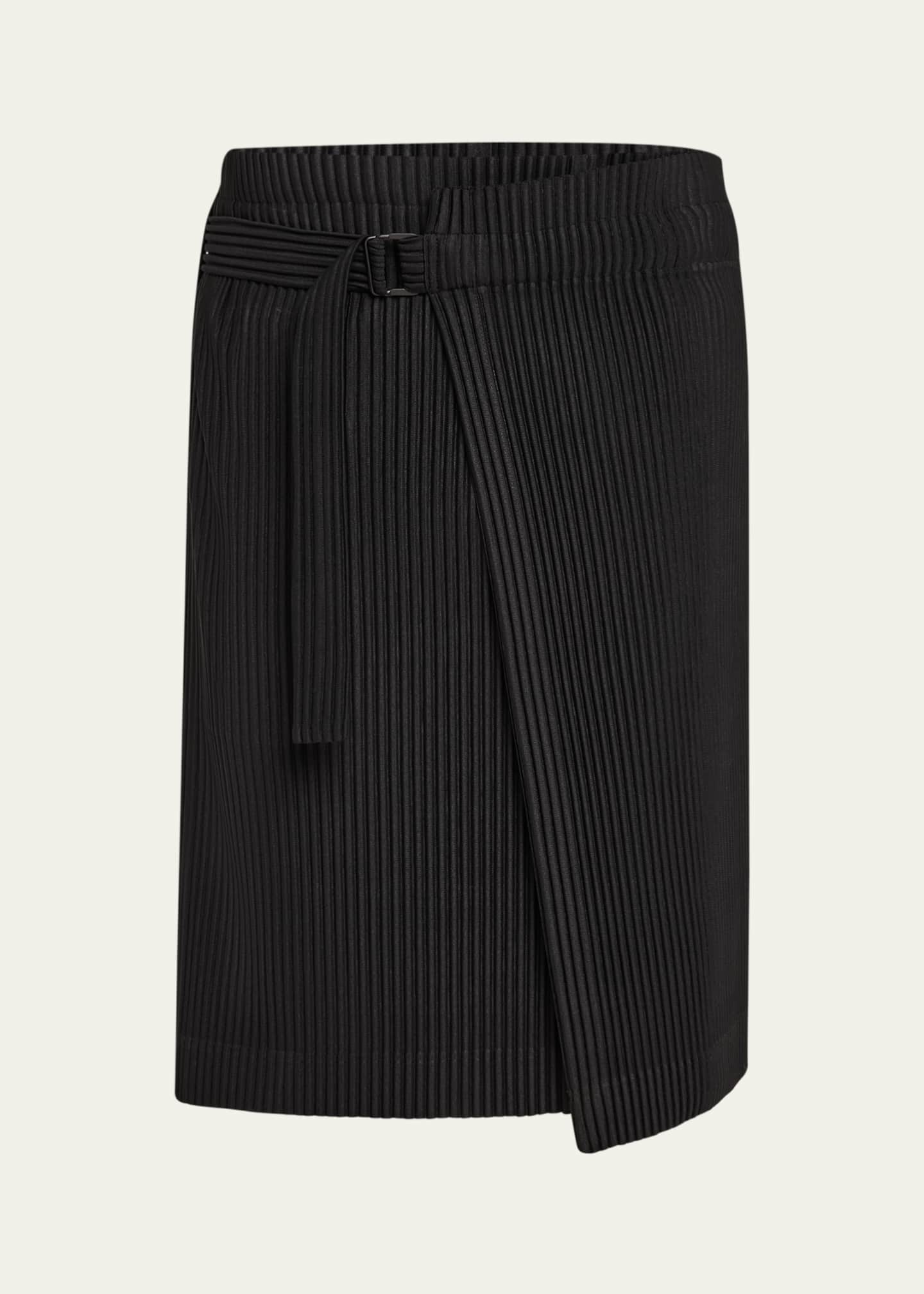 Homme Plisse Issey Miyake Men's Pleated Wrap Skirt Image 1 of 5