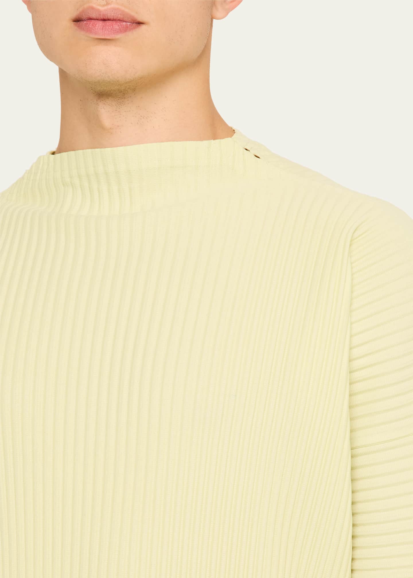 Homme Plisse Issey Miyake Men's Pleated Long-Sleeve T-Shirt Image 5 of 5