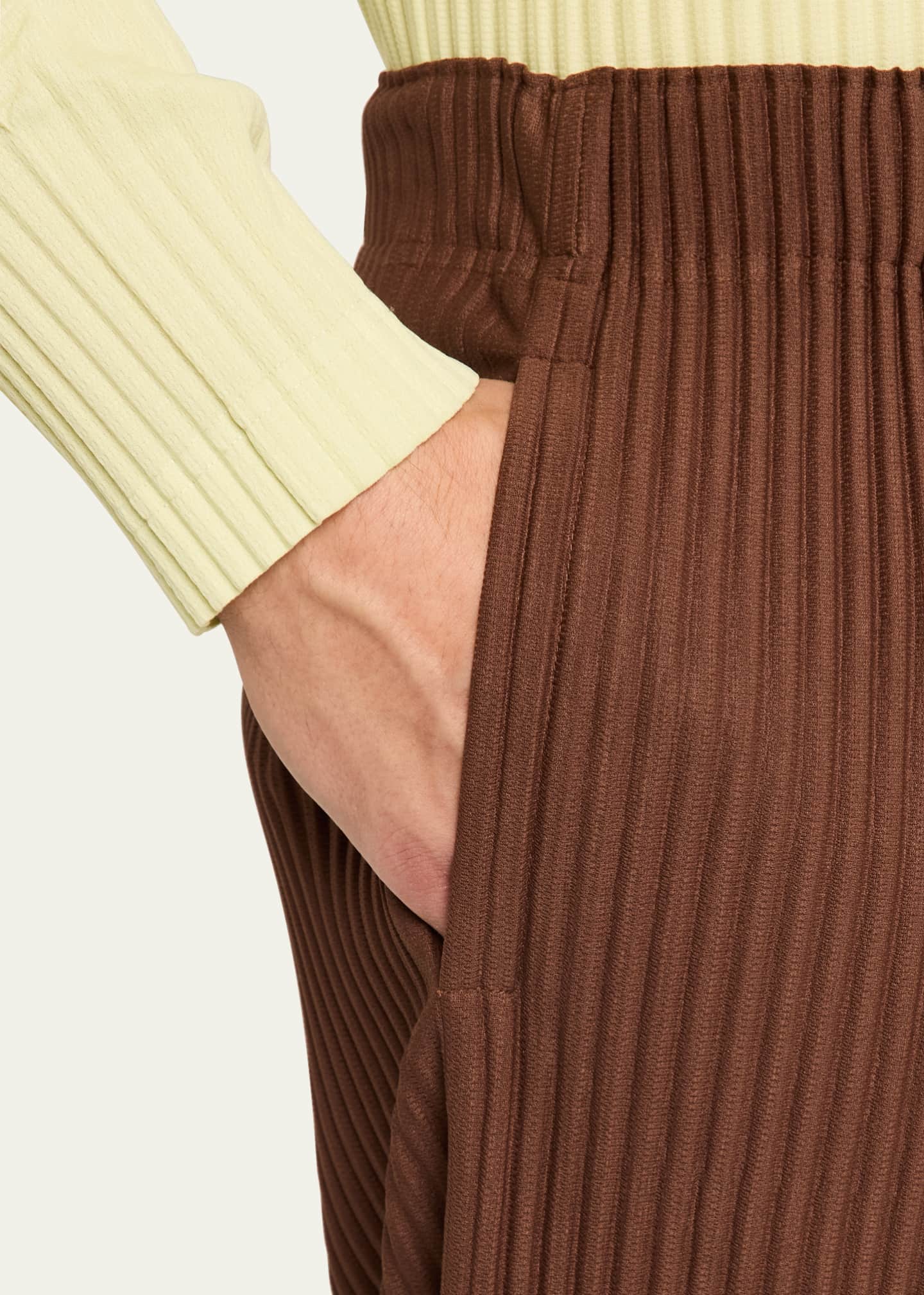 Homme Plisse Issey Miyake Men's Solid Pleated Pants Homme Plisse Issey Miyake Men's Solid Pleated Pants