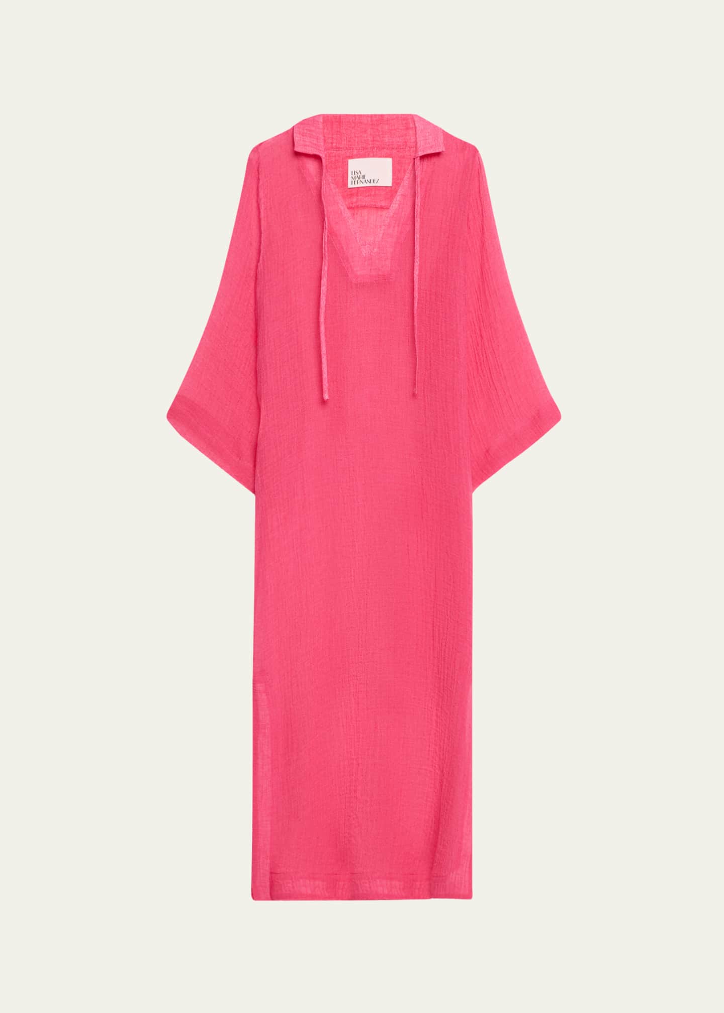 Lisa Marie Fernandez Linen-Blend Tunic Caftan Image 1 of 5