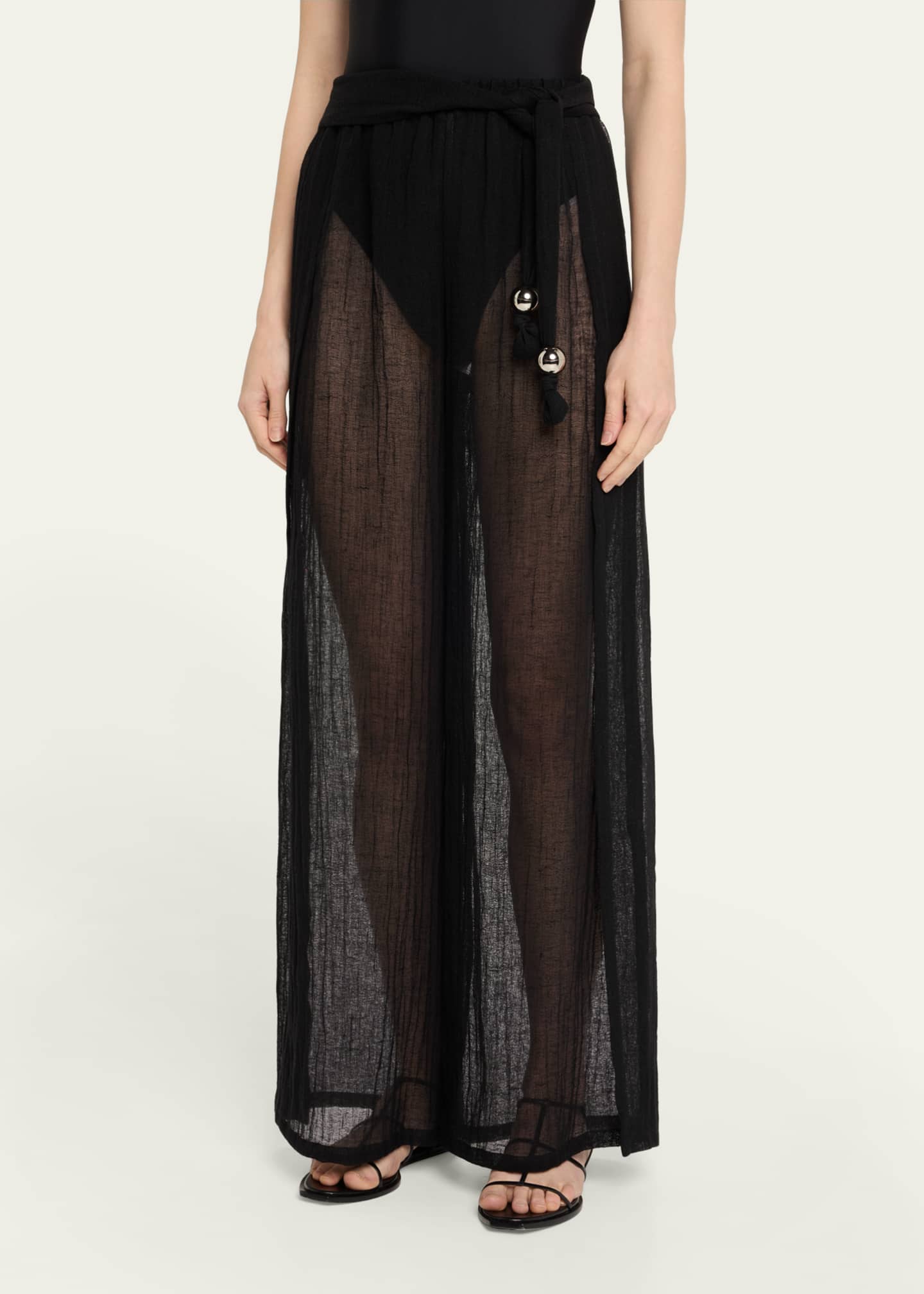 Lisa Marie Fernandez Wide-Leg Pants with Open Sides Image 4 of 5