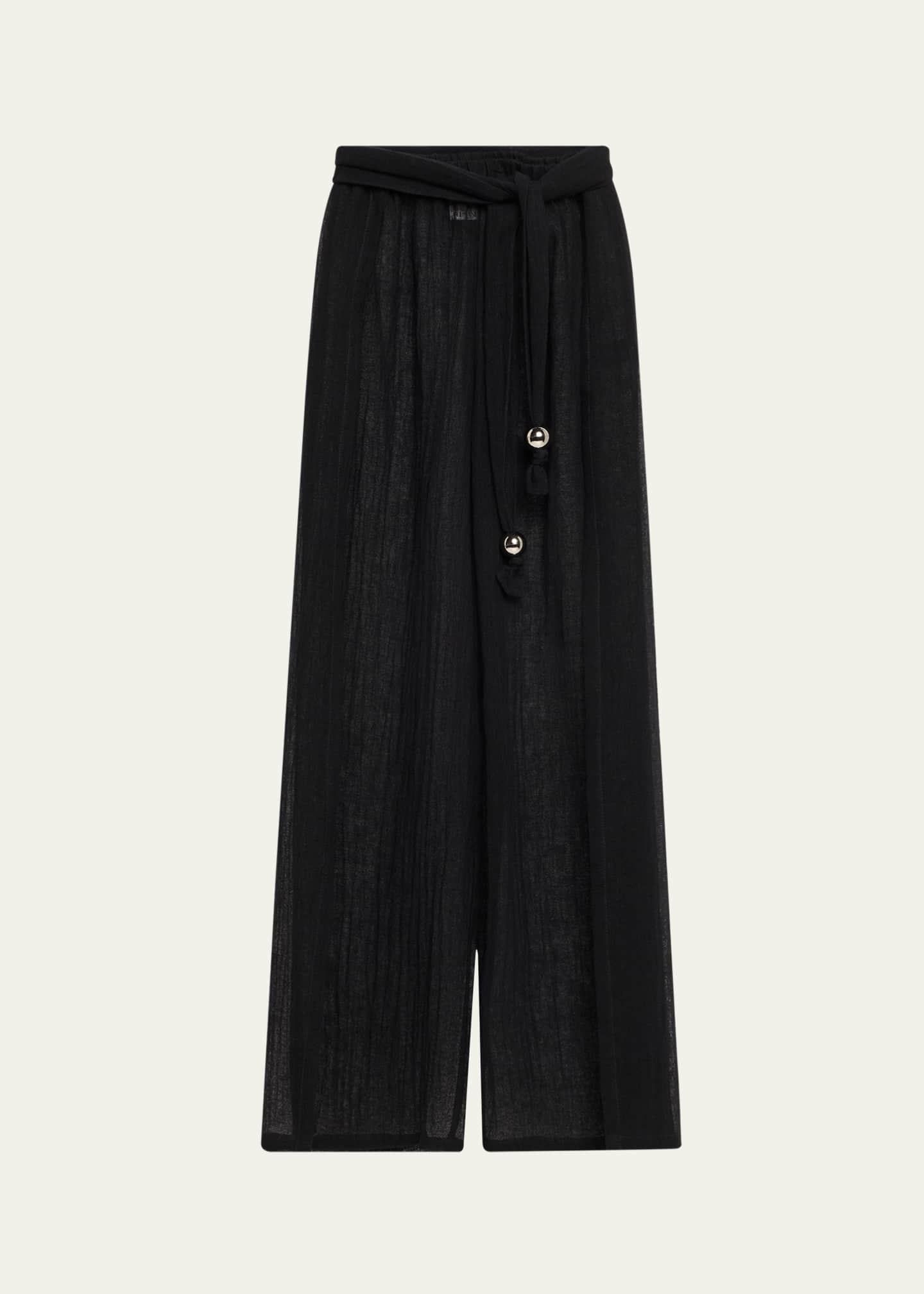 Lisa Marie Fernandez Wide-Leg Pants with Open Sides Image 1 of 5