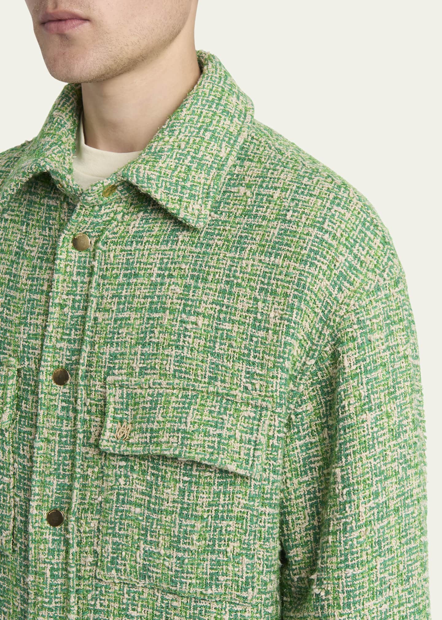 品質は非常に良い Padded Men's Amiri Boucle Goodman Bergdorf - Overshirt ジャケット・アウター
