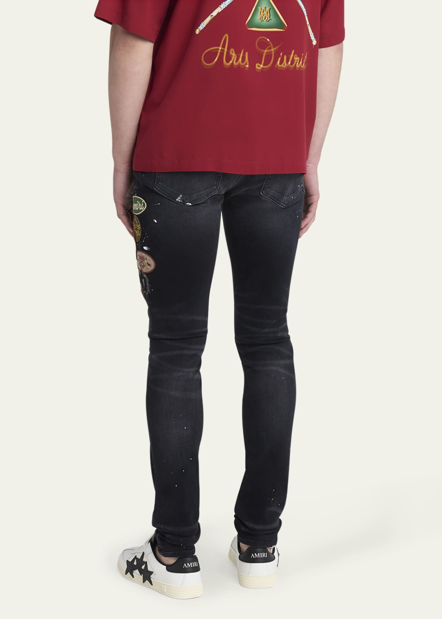 Amiri Men's Aged Vintage Patch Skinny Jeans Image 3 of 5