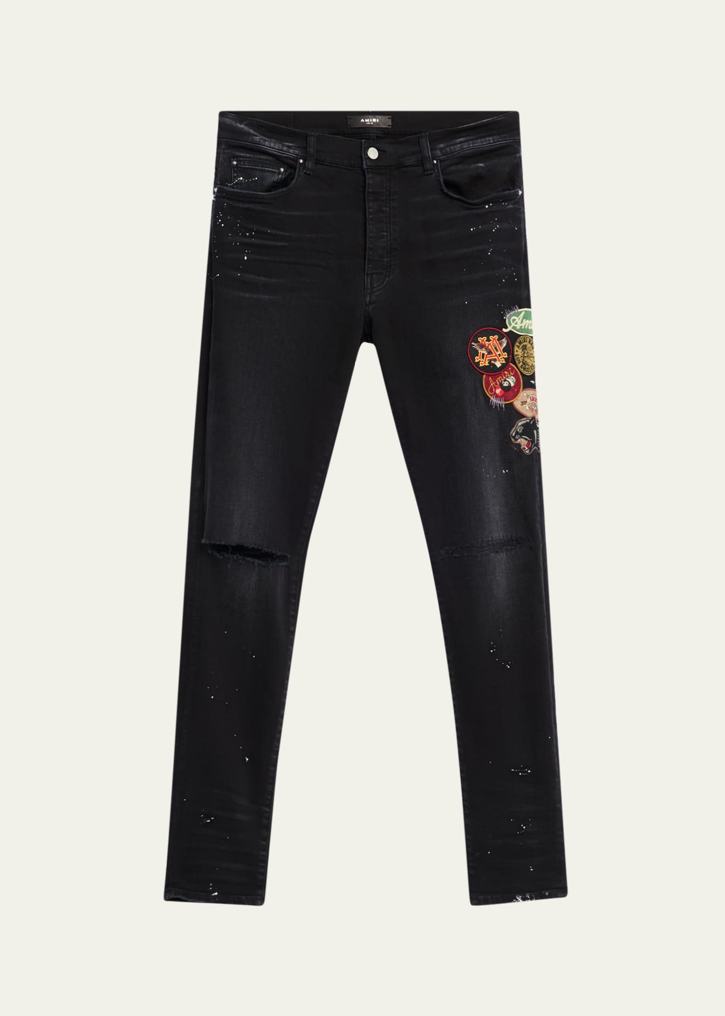 Amiri Men's Aged Vintage Patch Skinny Jeans Image 1 of 5