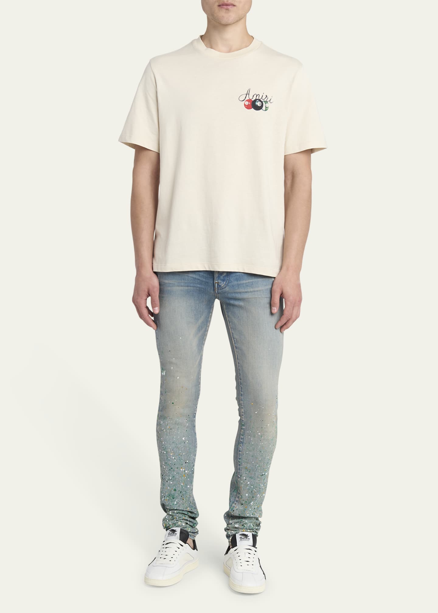 Amiri Men's Paint Splatter Skinny Jeans Image 2 of 5