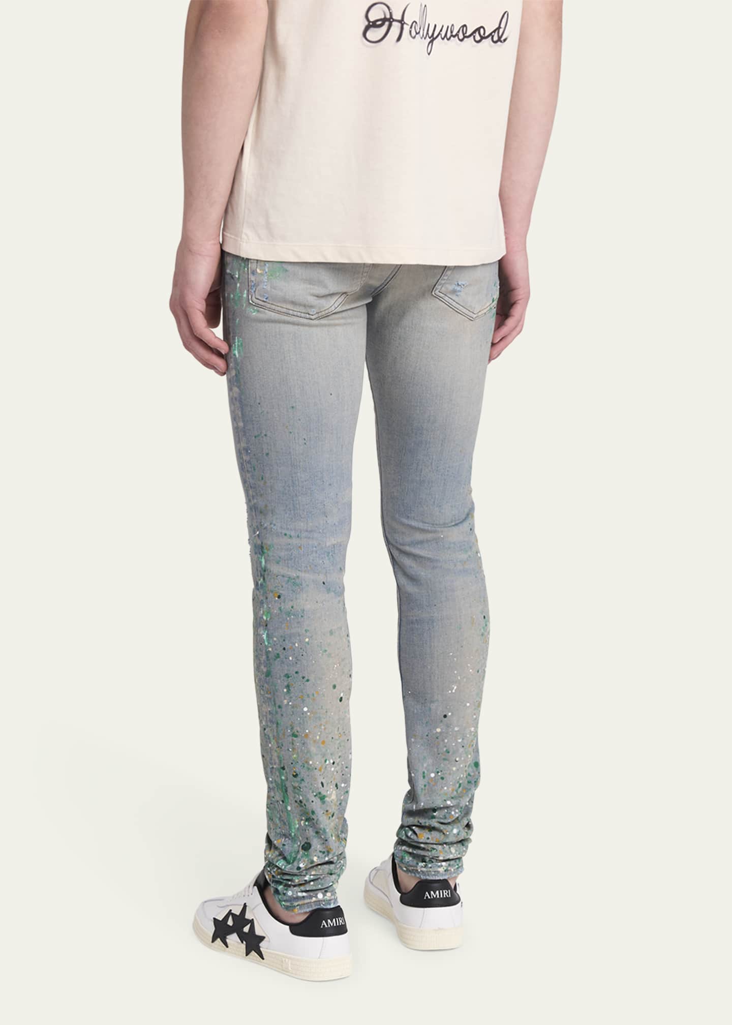 Amiri Men's Paint Splatter Skinny Jeans Image 3 of 5