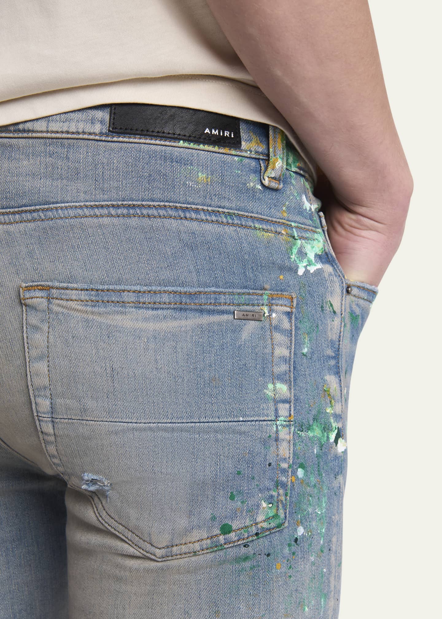 Amiri Men's Paint Splatter Skinny Jeans Image 5 of 5