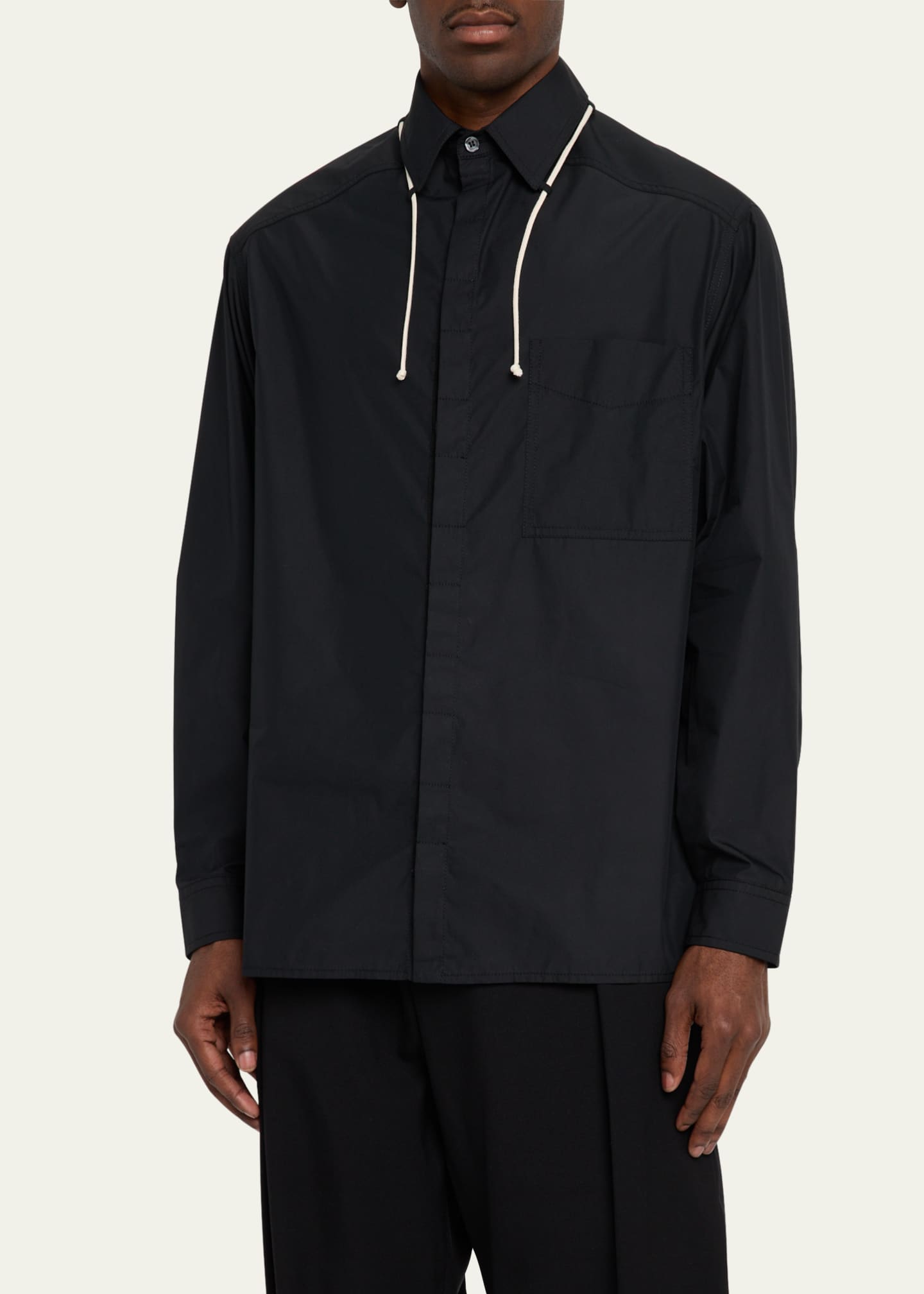 MORDECAI Men's Dress Shirt with String Collar Image 4 of 5