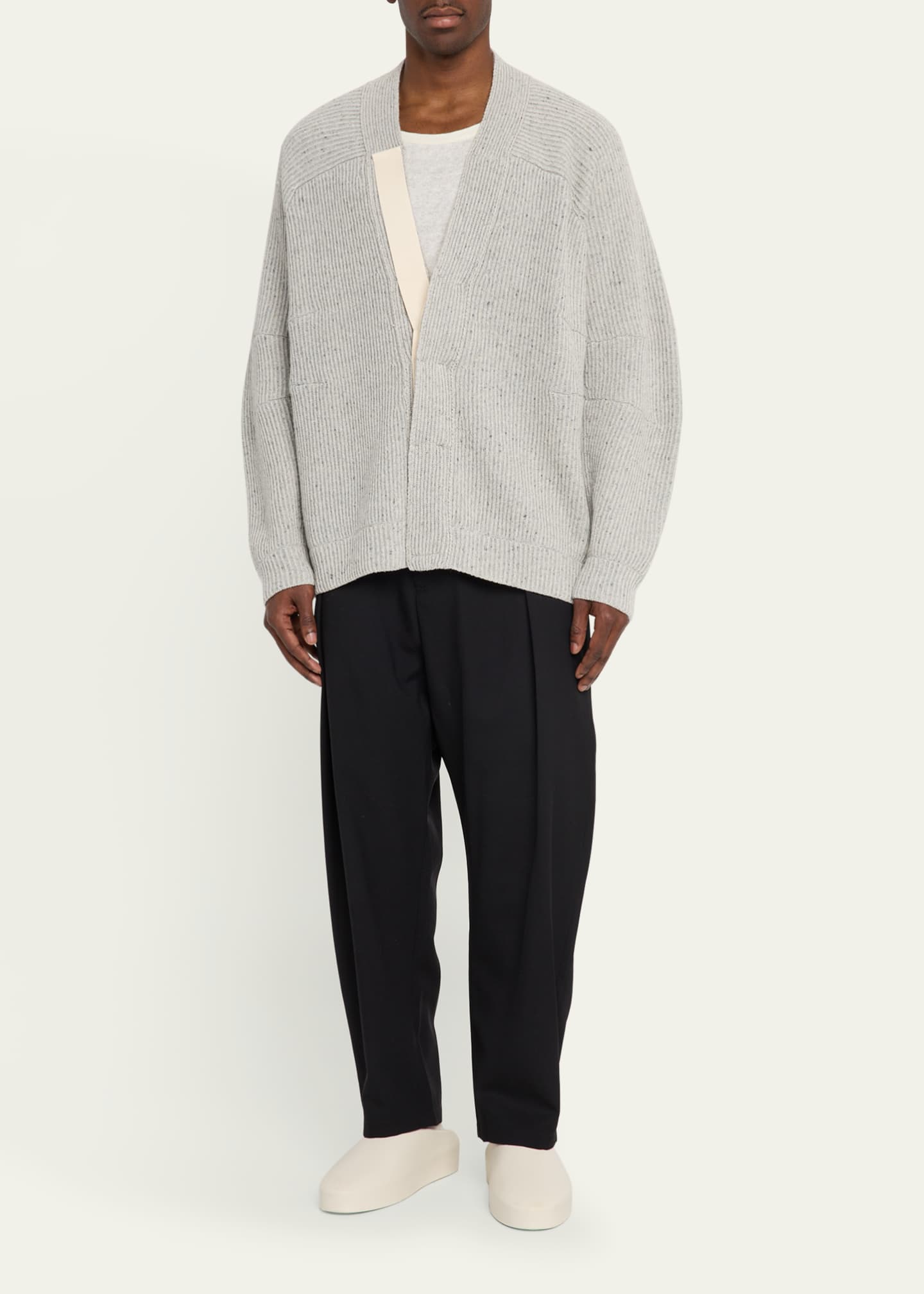 MORDECAI Men's Mixed English Rib Cardigan Image 2 of 5