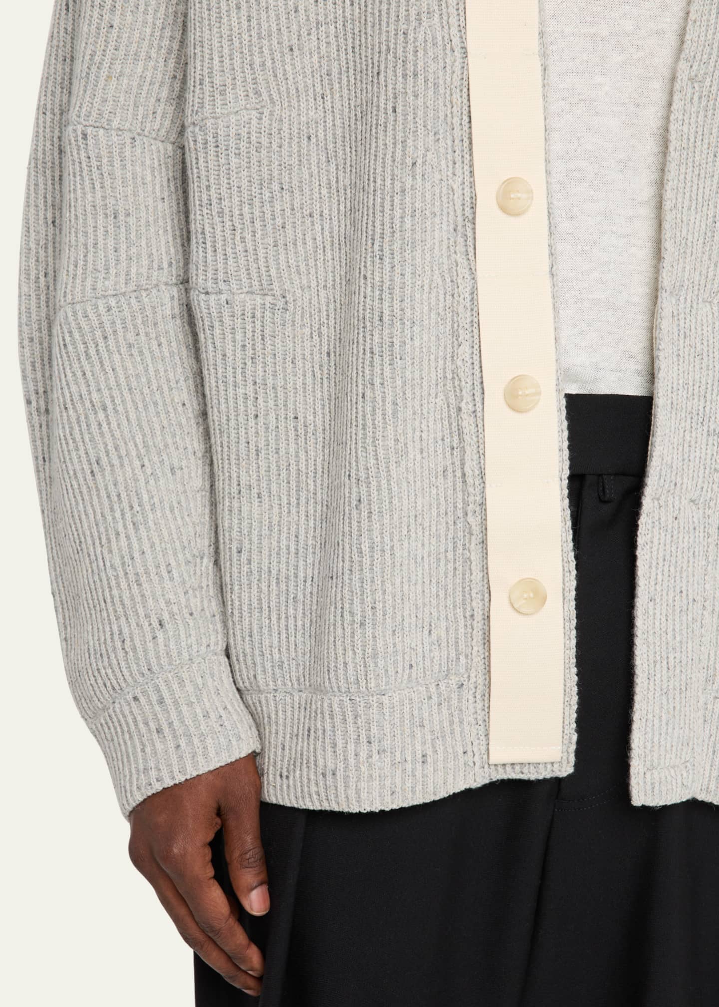 MORDECAI Men's Mixed English Rib Cardigan Image 5 of 5