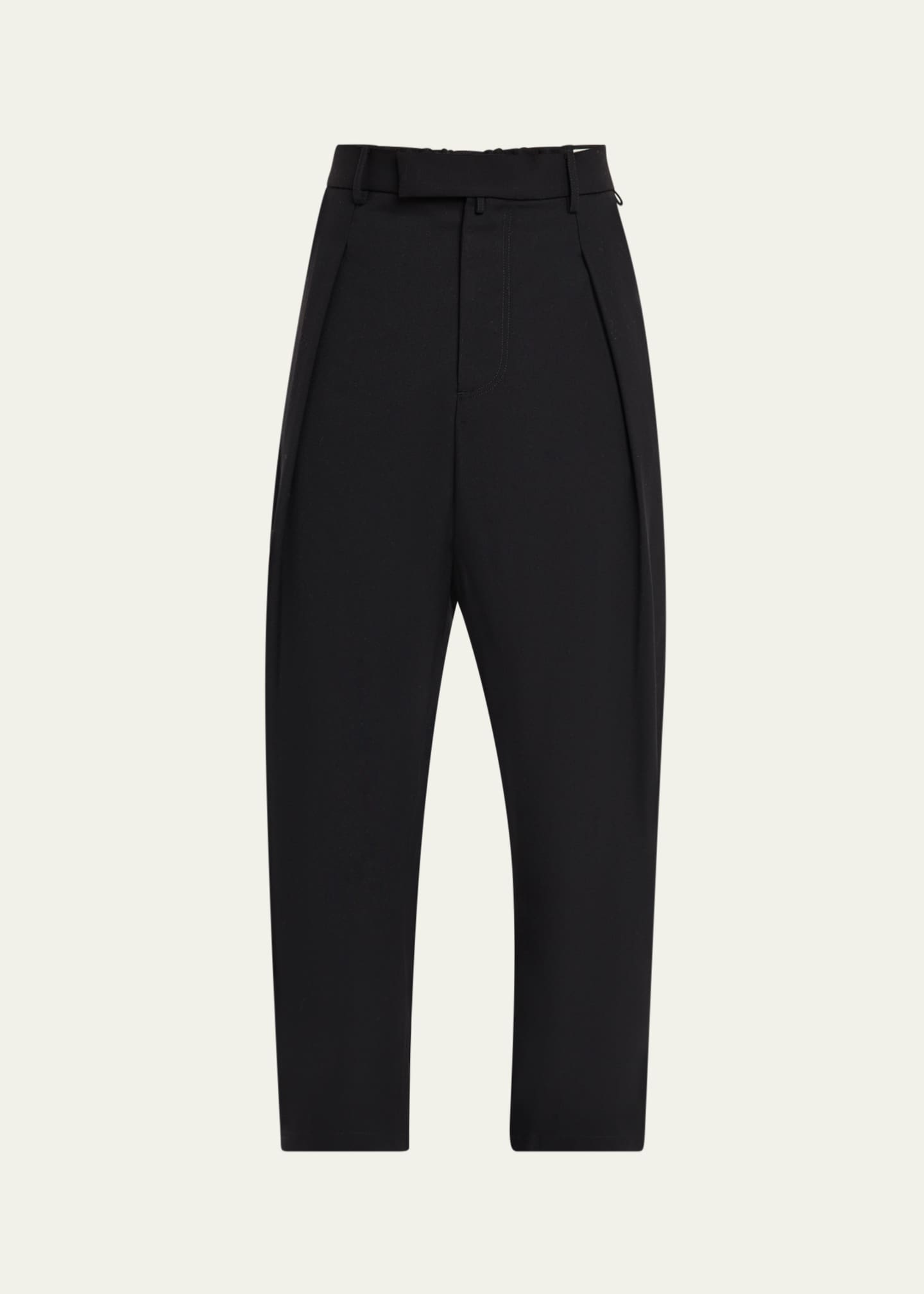 MORDECAI Men's Pleated Back-Stripe Wool Trousers Image 1 of 5