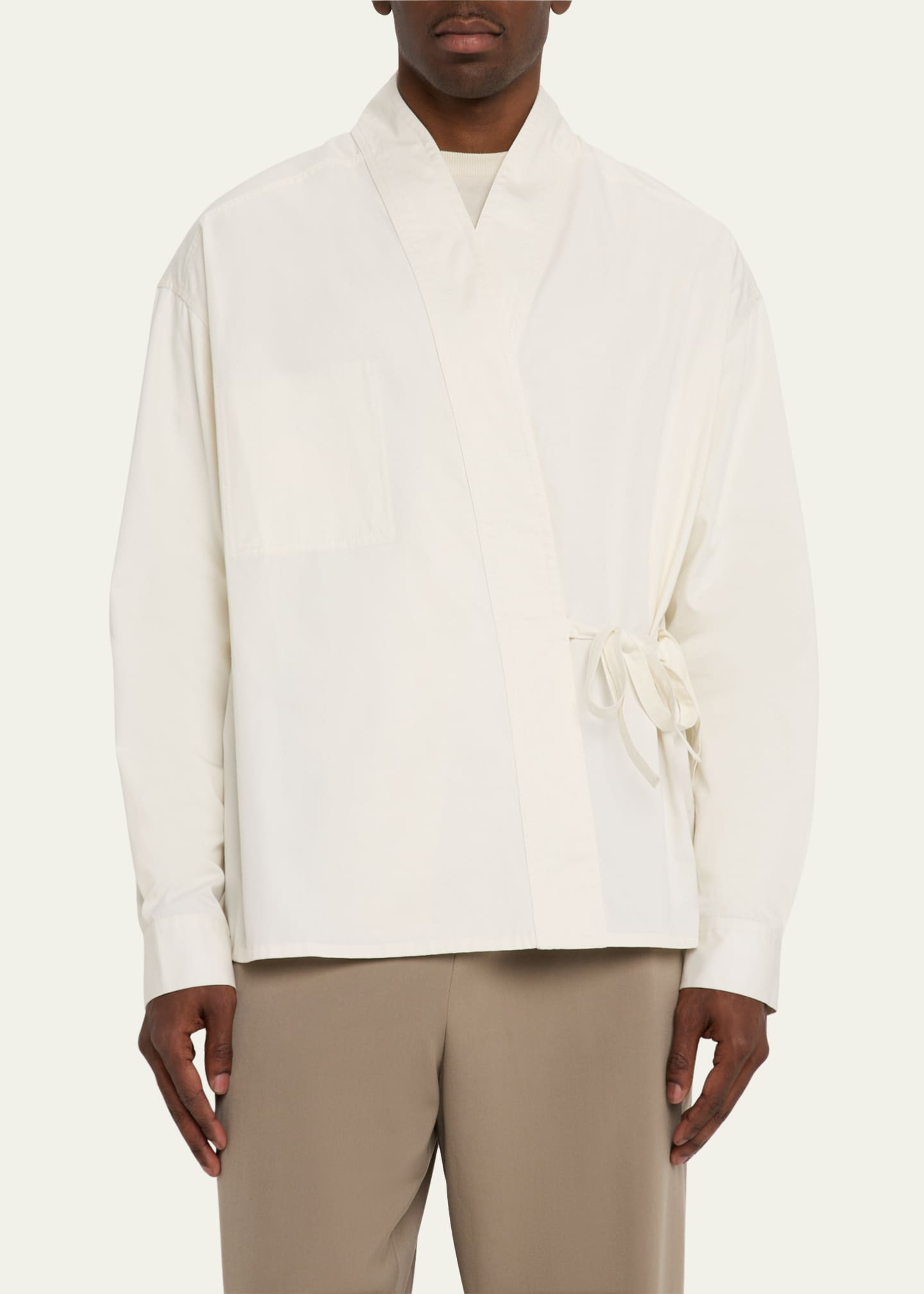 MORDECAI Men's Tonal Topstitch Kimono Shirt Image 4 of 5