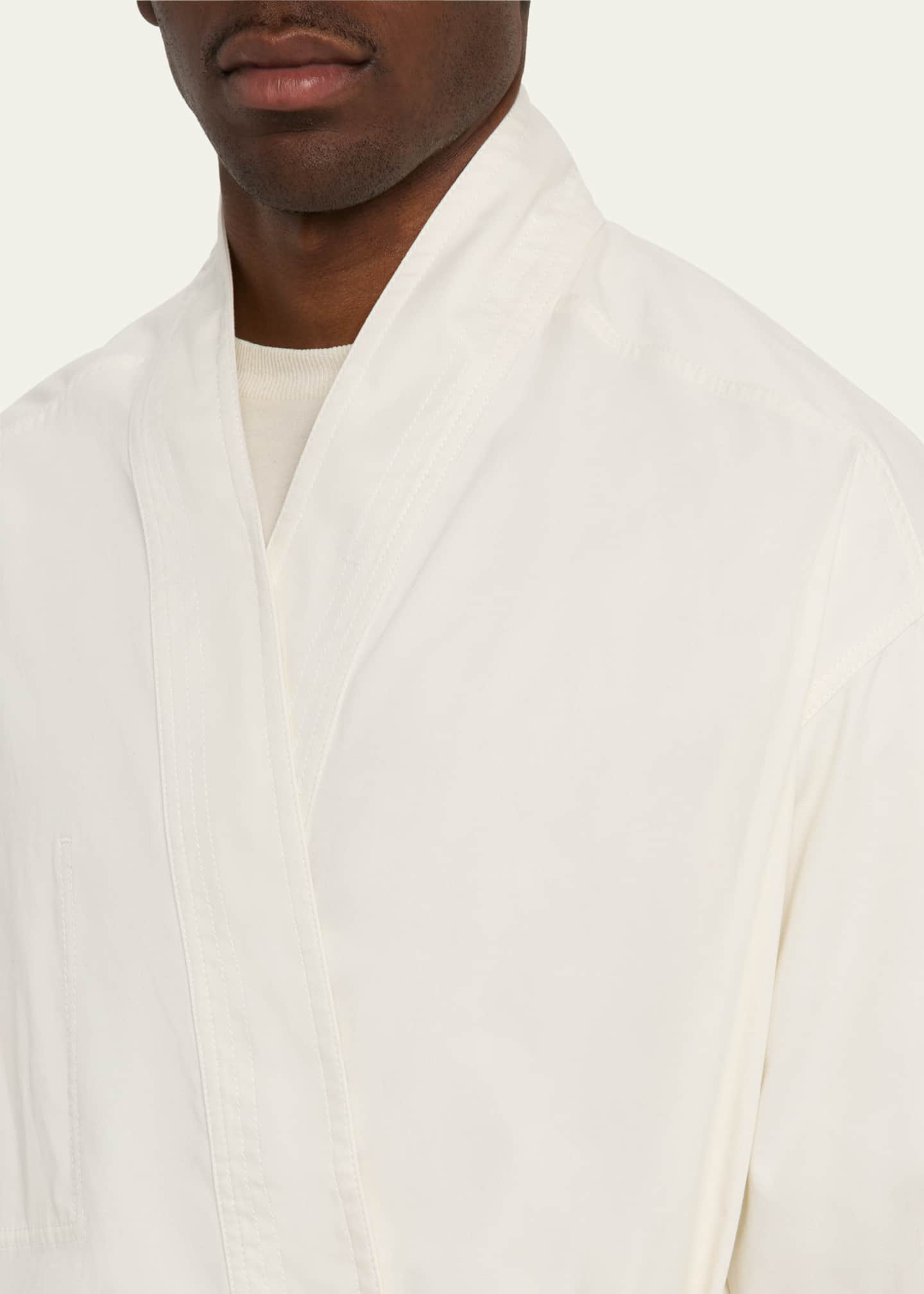 MORDECAI Men's Tonal Topstitch Kimono Shirt Image 5 of 5