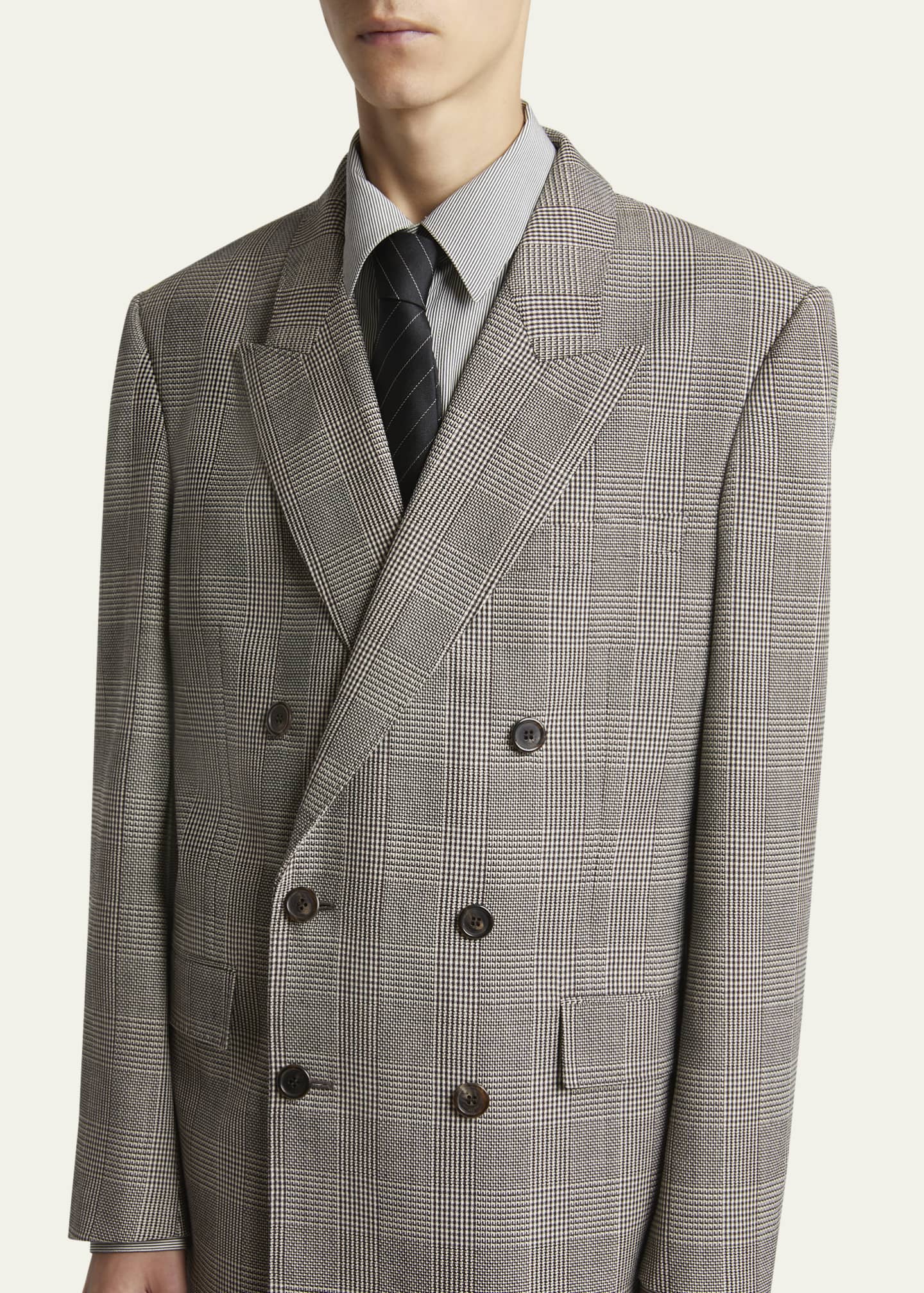 Saint Laurent Men's Double-Breasted Relaxed Blazer Image 5 of 7