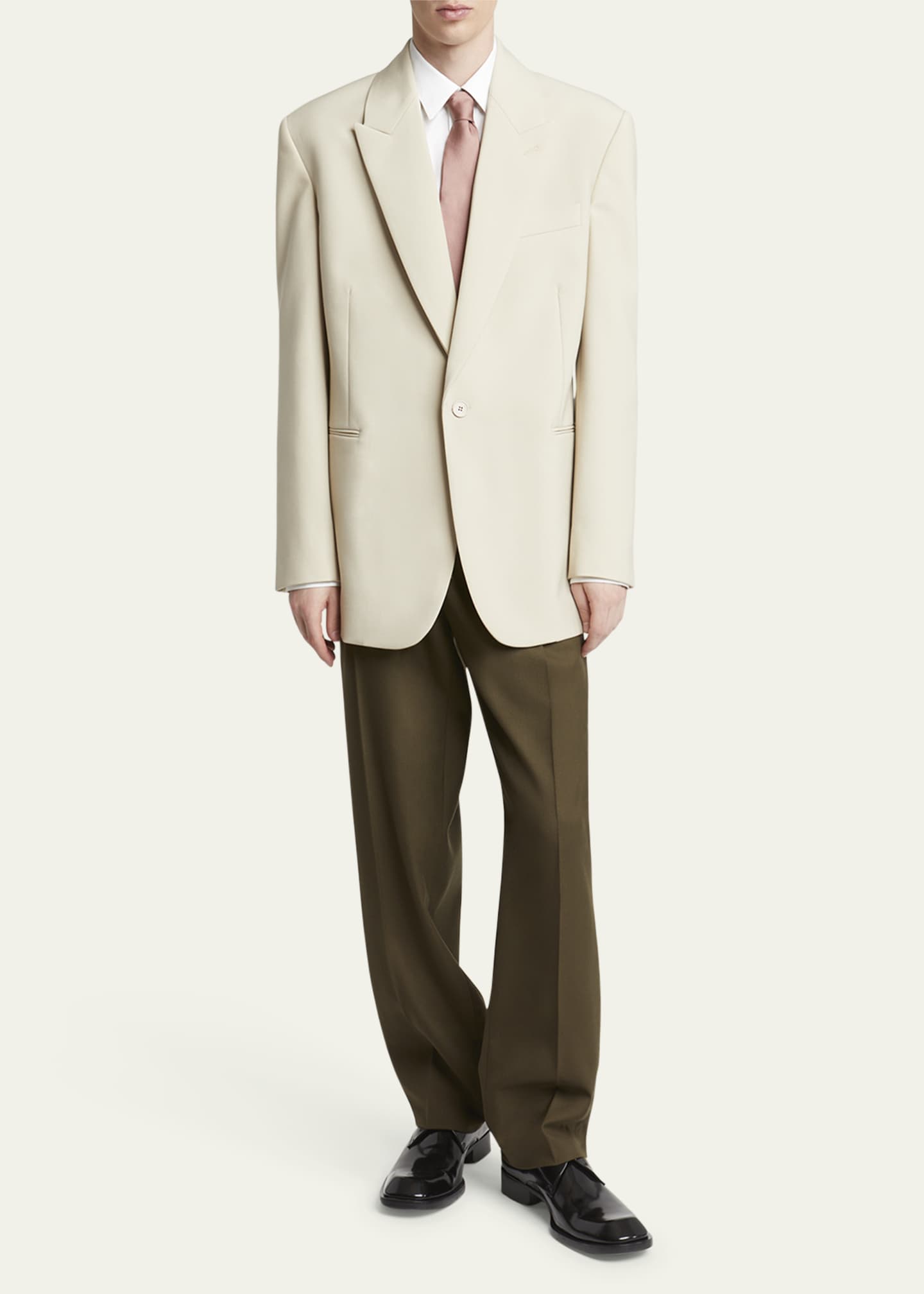 Saint Laurent Men's Wool-Silk Relaxed Sport Coat Image 2 of 7