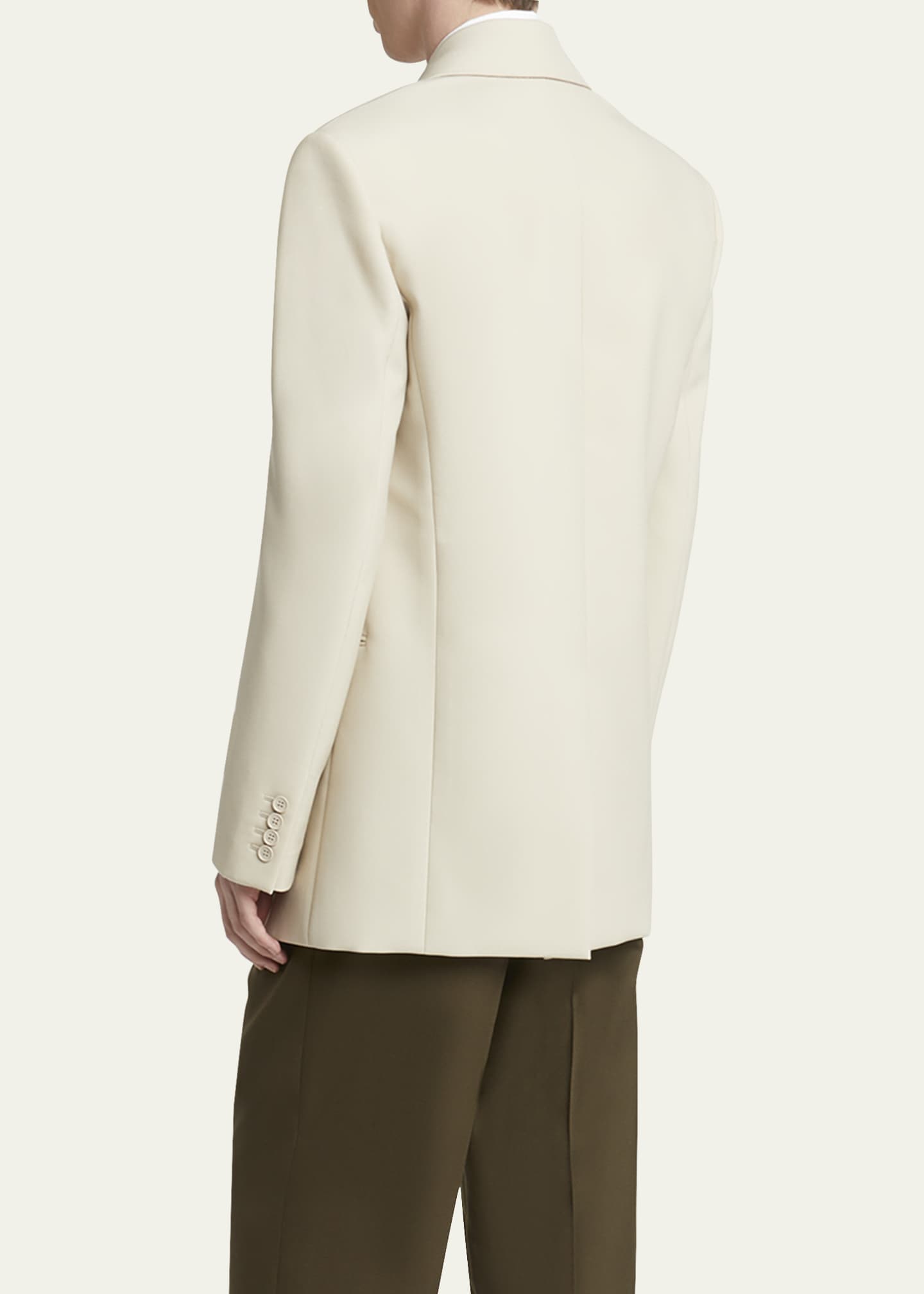 Saint Laurent Men's Wool-Silk Relaxed Sport Coat Image 3 of 7