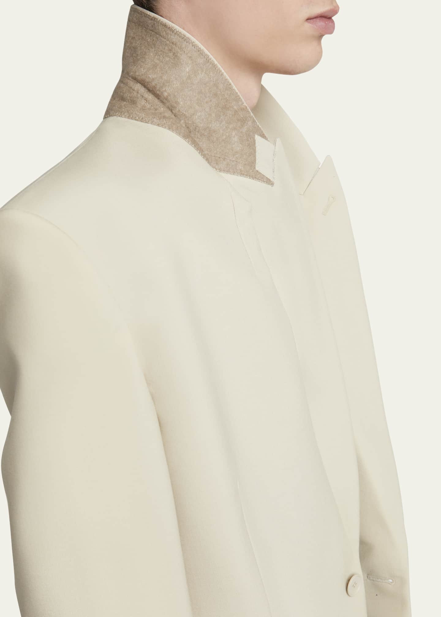 Saint Laurent Men's Wool-Silk Relaxed Sport Coat Image 6 of 7