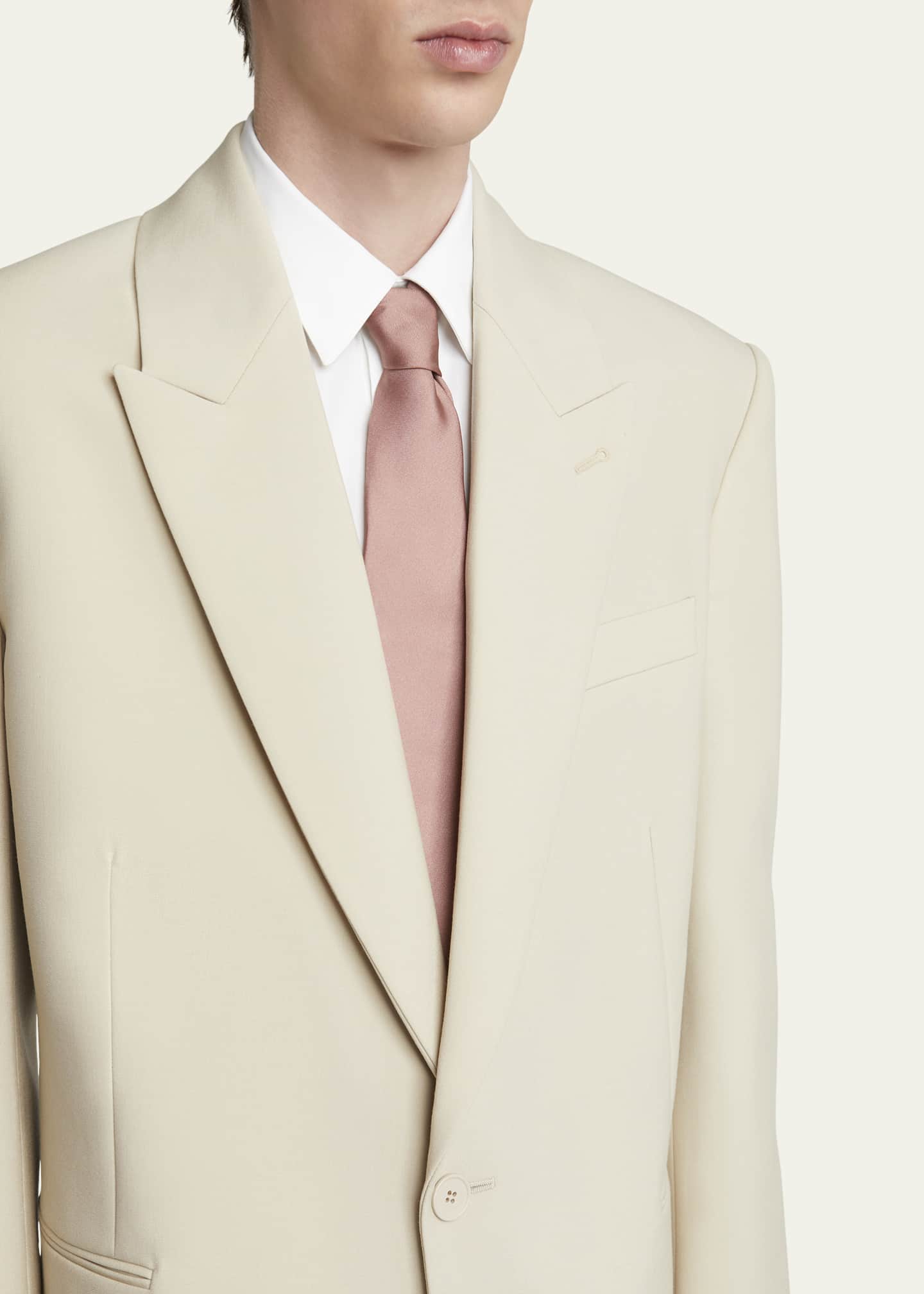 Saint Laurent Men's Wool-Silk Relaxed Sport Coat Image 5 of 7