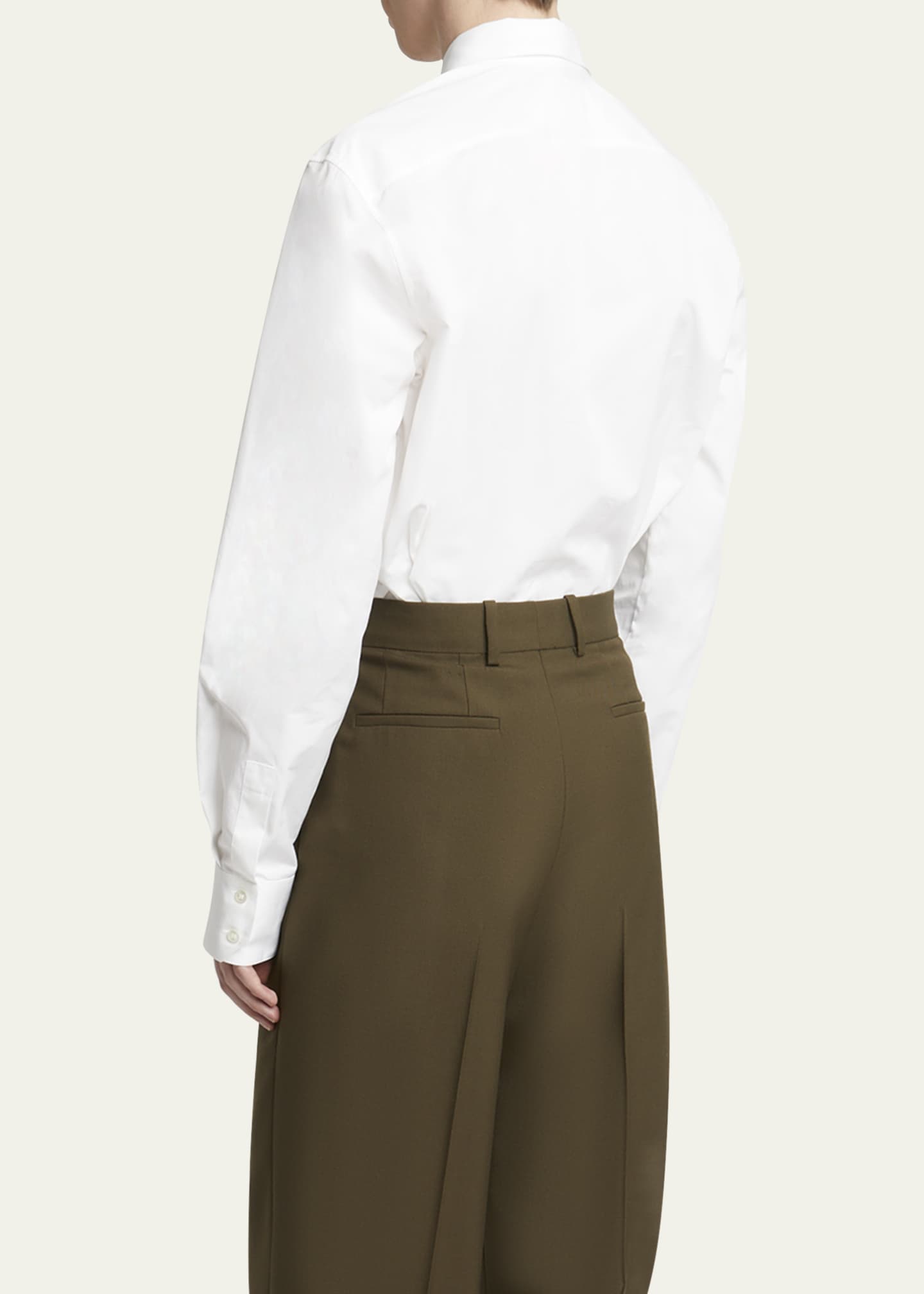Saint Laurent Men's Solid Cotton Sport Shirt Image 3 of 5