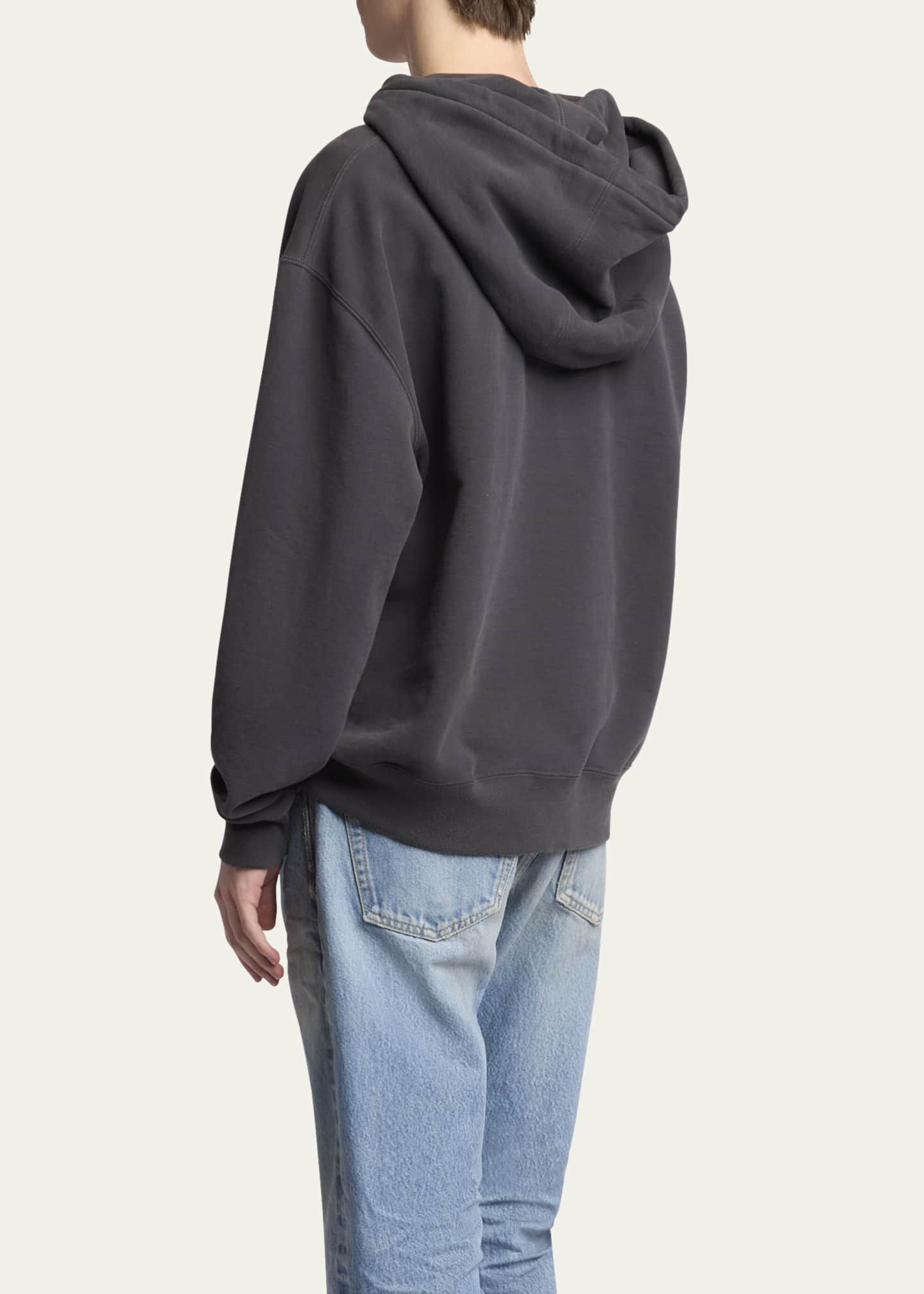 Saint Laurent Men's Fleece Tonal Logo Hoodie Image 3 of 5