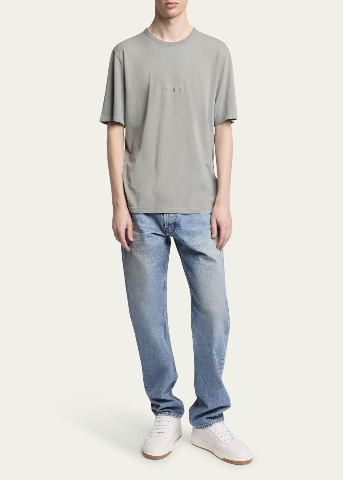 Saint Laurent Men's Basic Logo T-Shirt Image 2 of 5