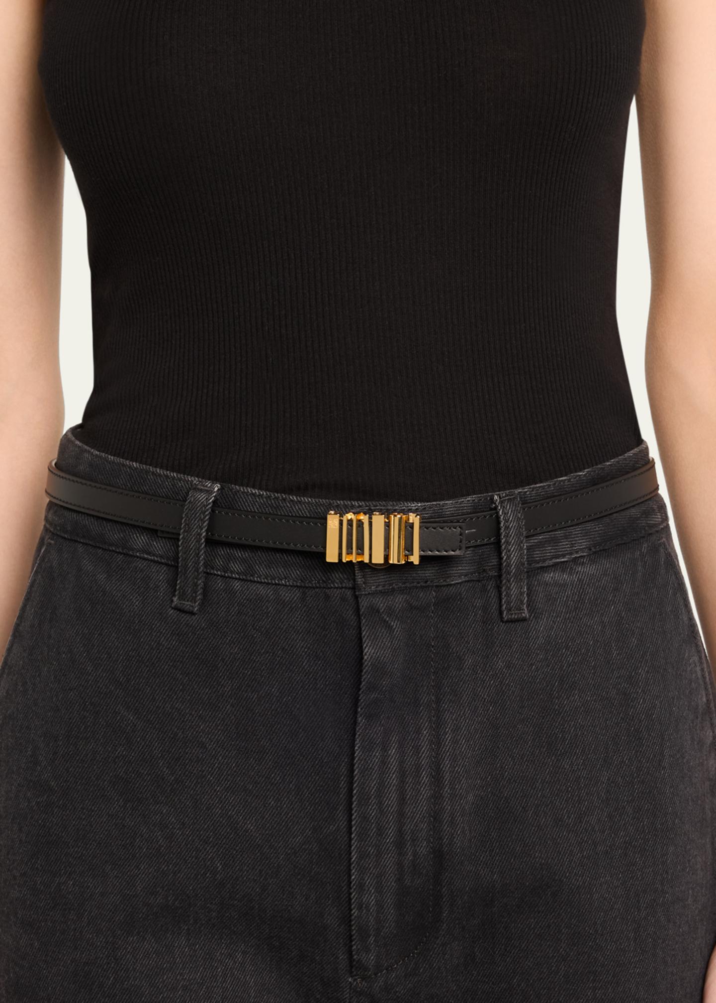 LOEWE leather Belt Loewe Burgundy Reversible Leather Belt with Gold Anagram  main image 3