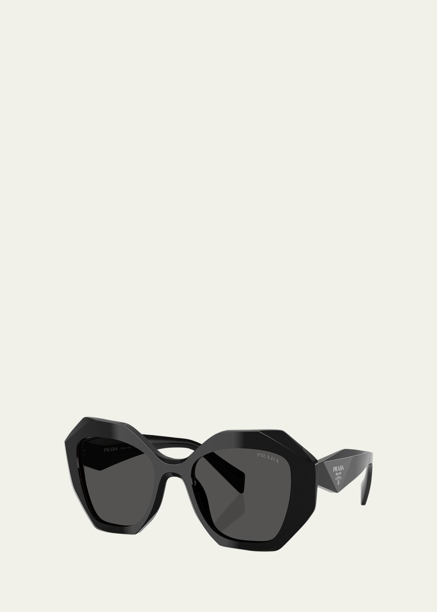 Prada Women\'s Black Oversized Geometric Hexagon Sunglasses Buy Prada Black Geometric Acetate Sunglasses For Women  main image 2
