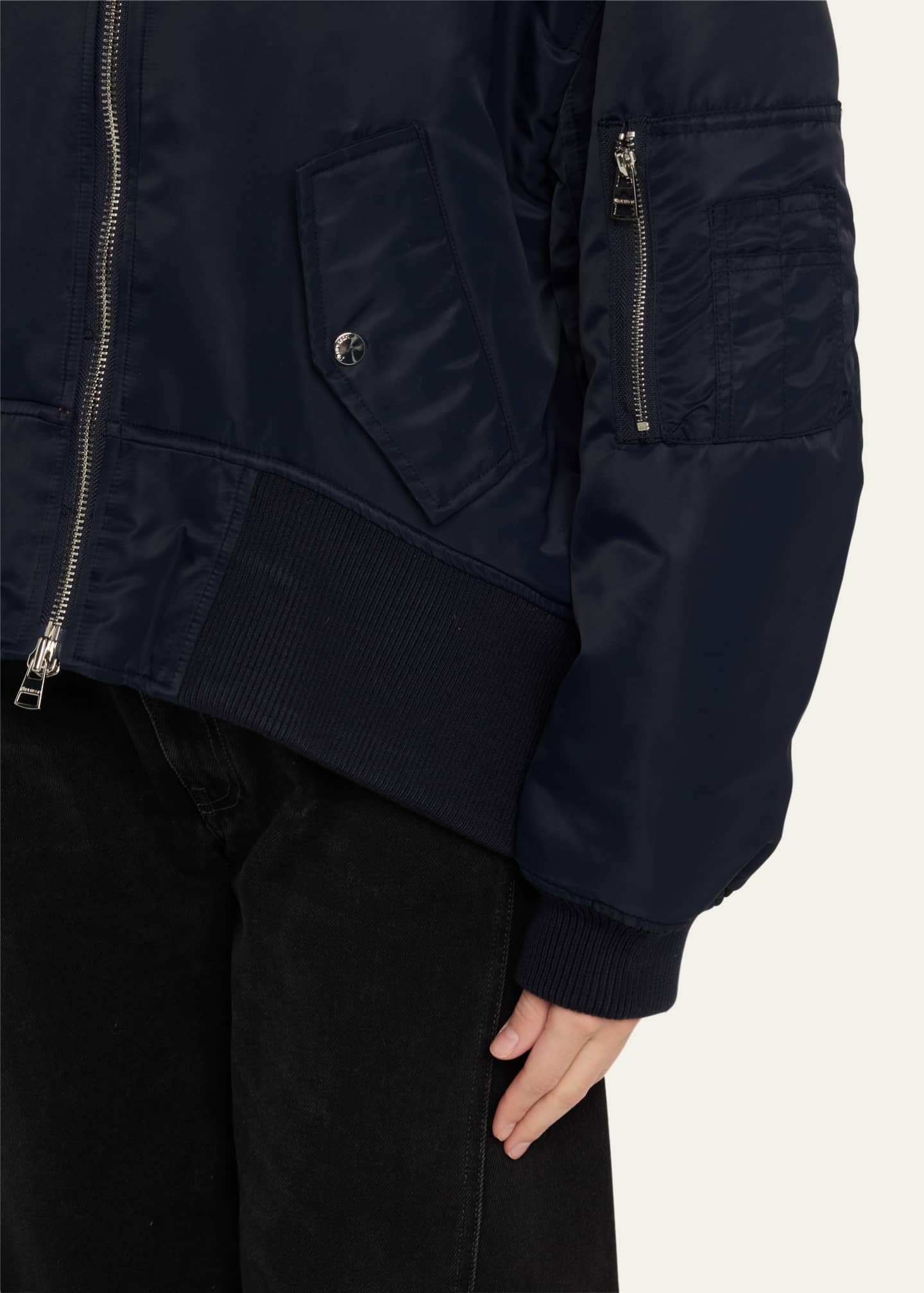 Curved Hem Bomber Jacket