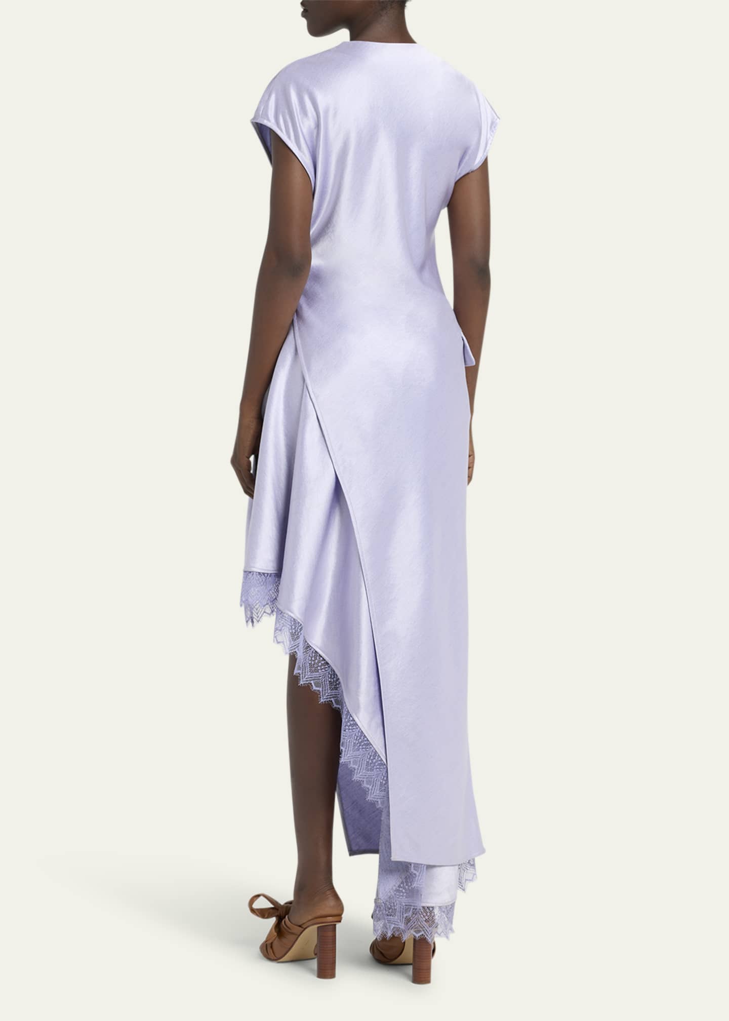 JW Anderson Asymmetric Lace Trim Layered Dress Image 3 of 5