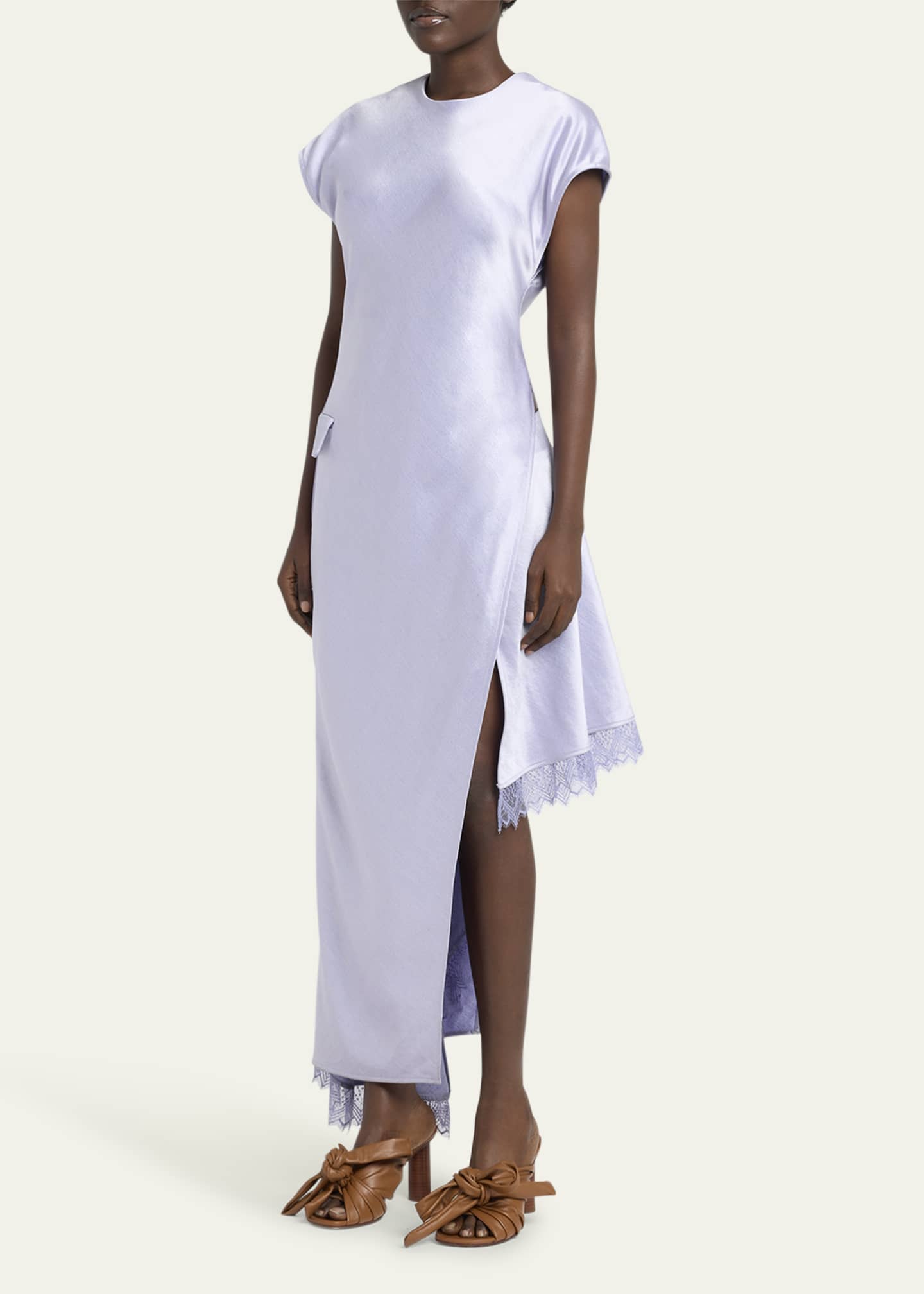 JW Anderson Asymmetric Lace Trim Layered Dress Image 4 of 5