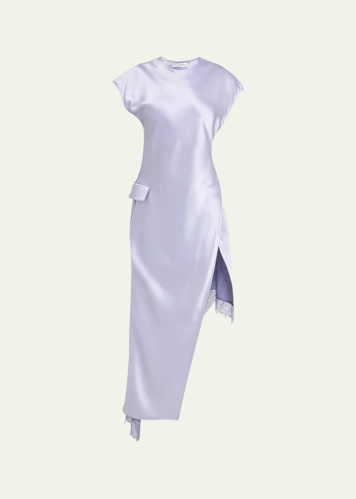JW Anderson Asymmetric Lace Trim Layered Dress Image 1 of 5