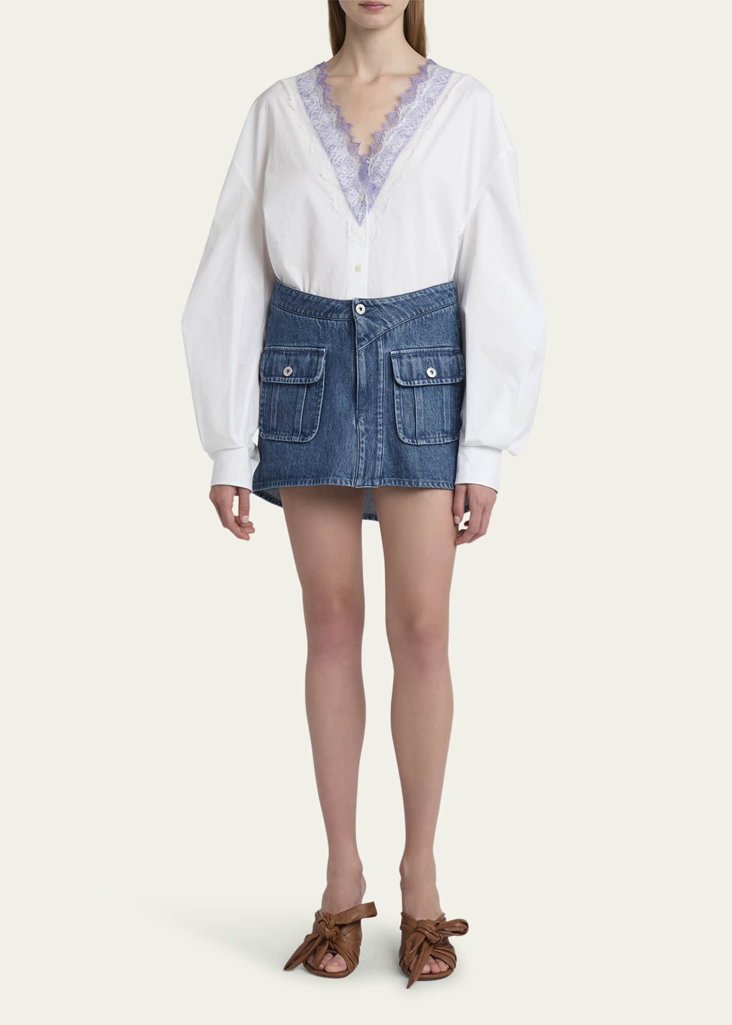 JW Anderson Patch Pocket Mini Denim Skirt - Bergdorf Goodman