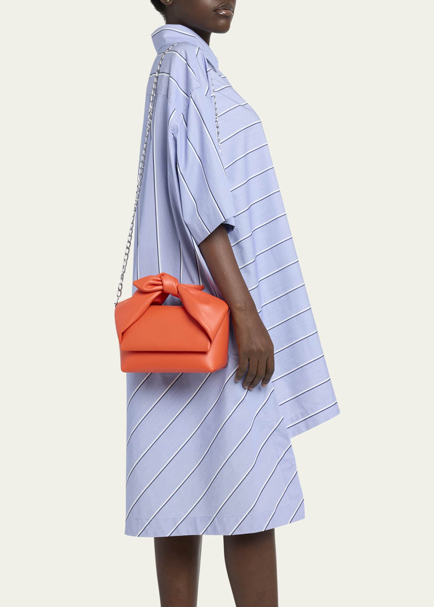 JW Anderson Twister Bow Midi Leather Crossbody Bag Image 2 of 5