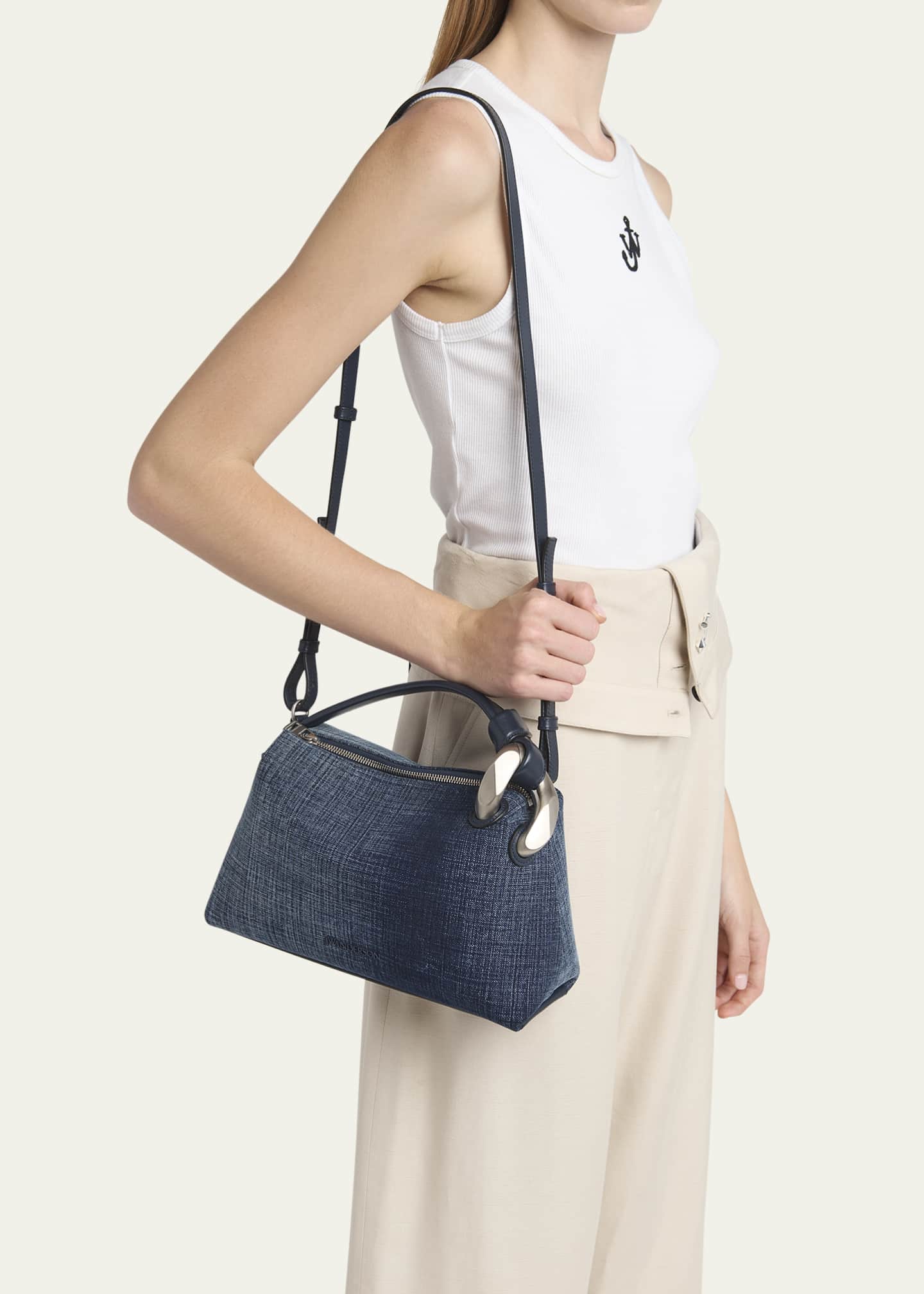JW Anderson Corner Acid Wash Denim Crossbody Bag Image 2 of 6