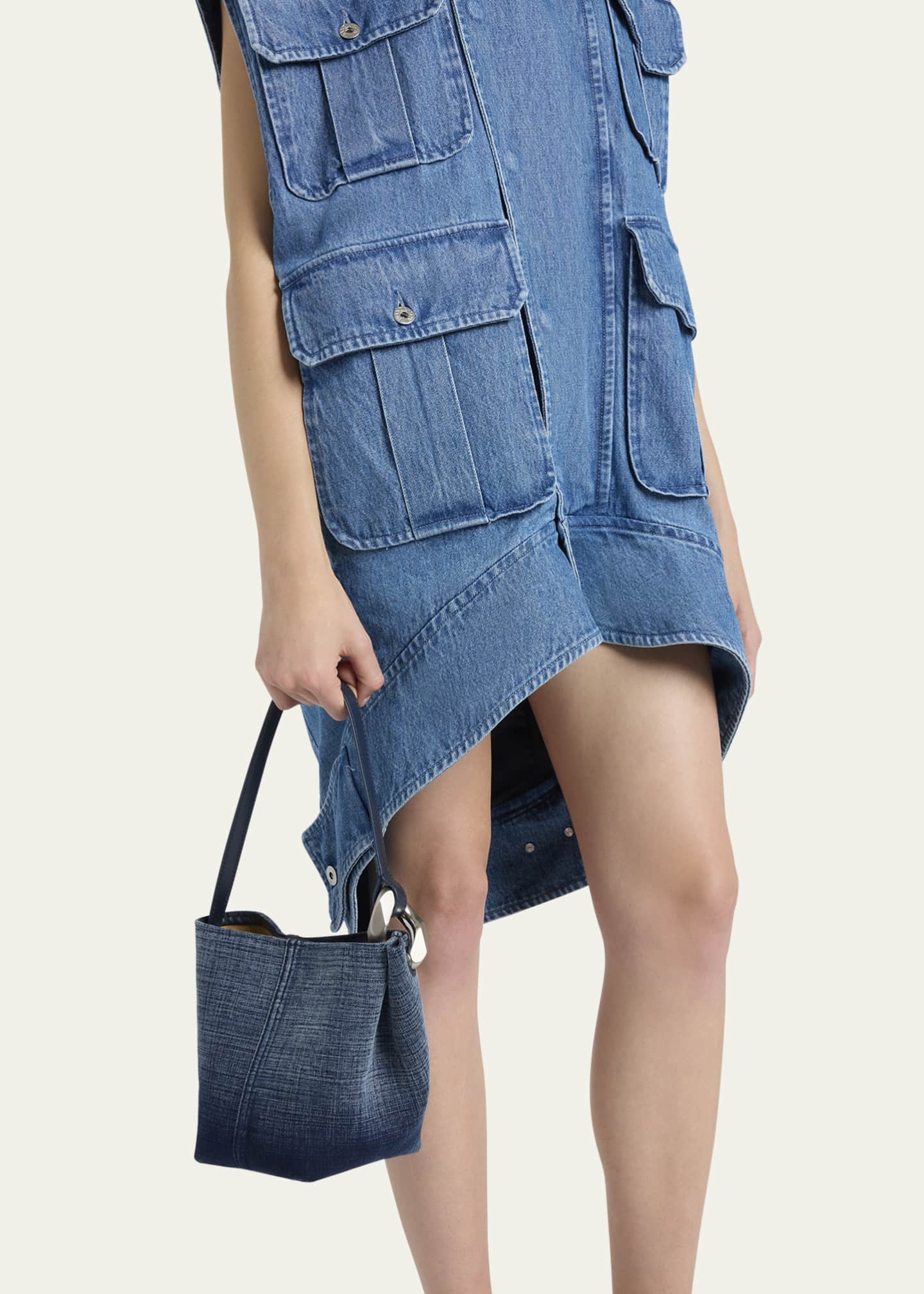 JW Anderson Corner Small Acid Wash Denim Bucket Bag Image 2 of 6