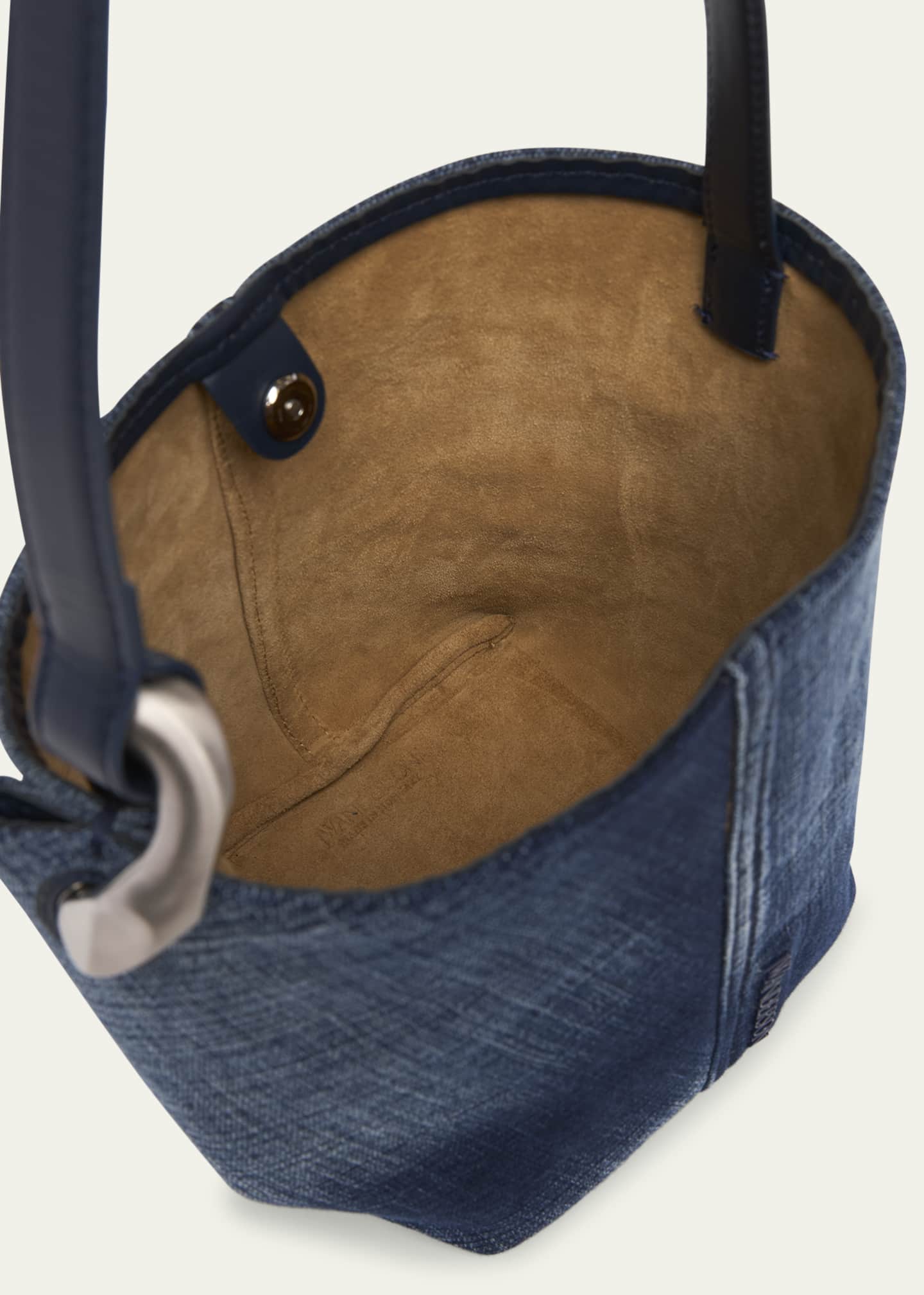 JW Anderson Corner Small Acid Wash Denim Bucket Bag Image 4 of 6