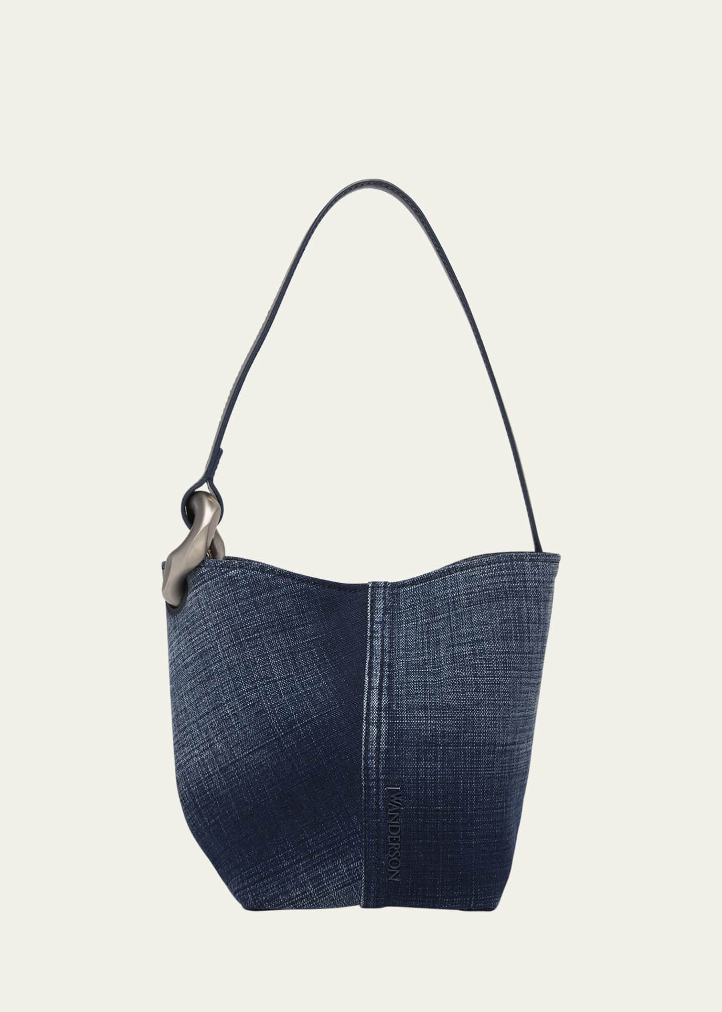 JW Anderson Corner Small Acid Wash Denim Bucket Bag Image 1 of 6