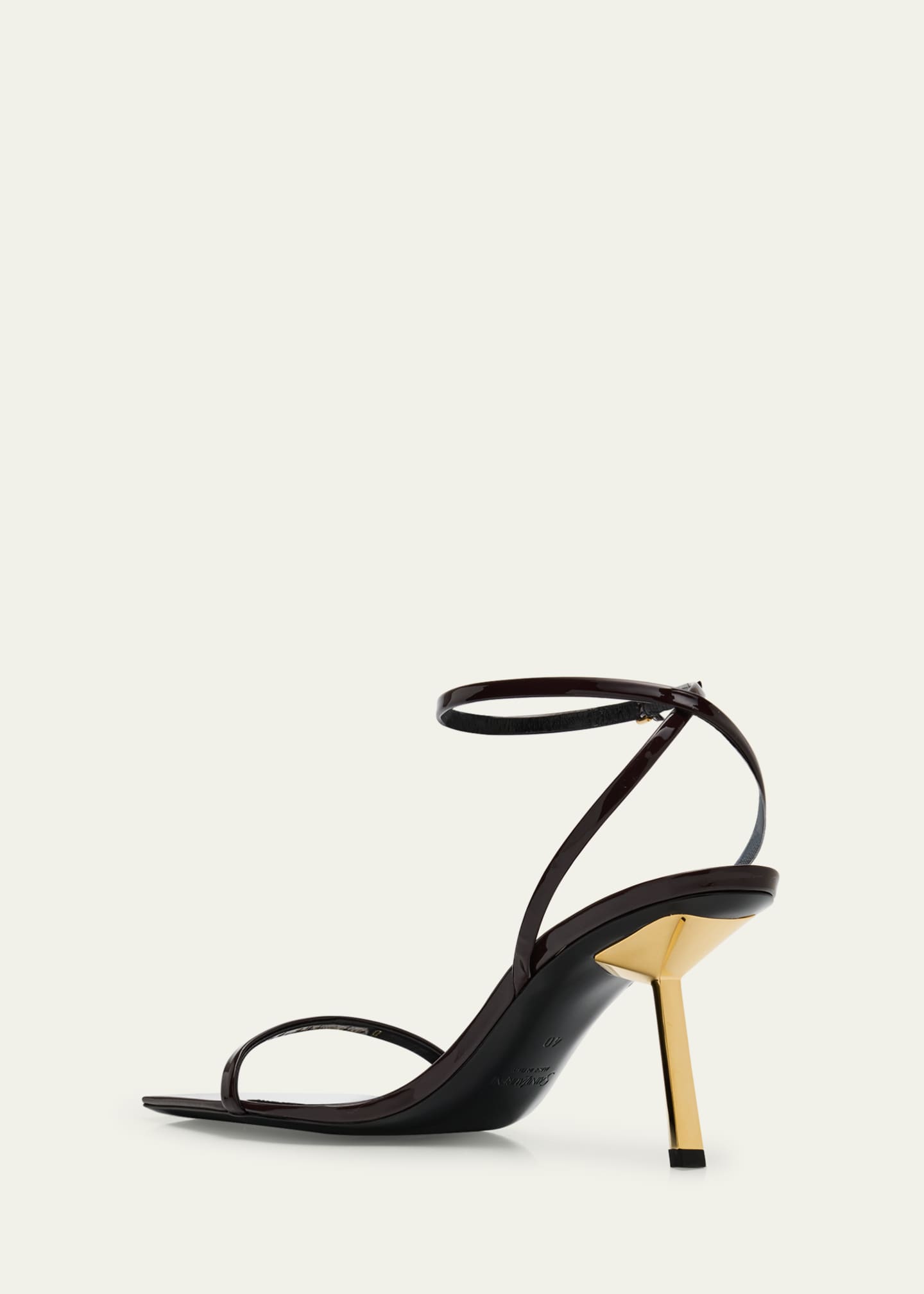 Saint Laurent Lee Leather Ankle-Strap Sandals Image 4 of 6