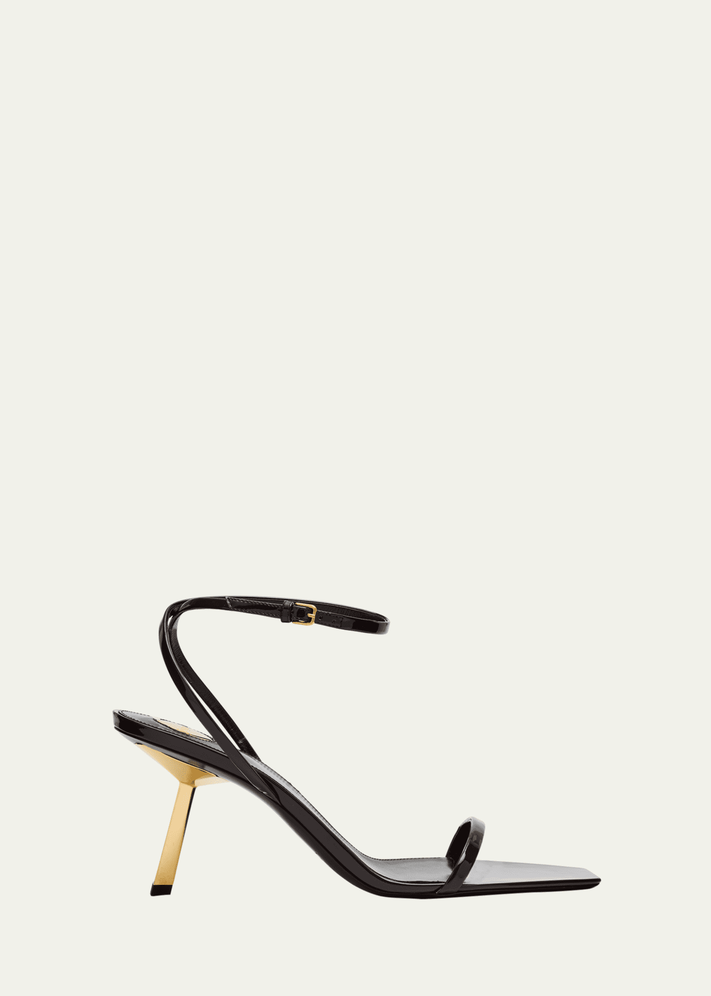 Saint Laurent Lee Leather Ankle-Strap Sandals Image 1 of 6