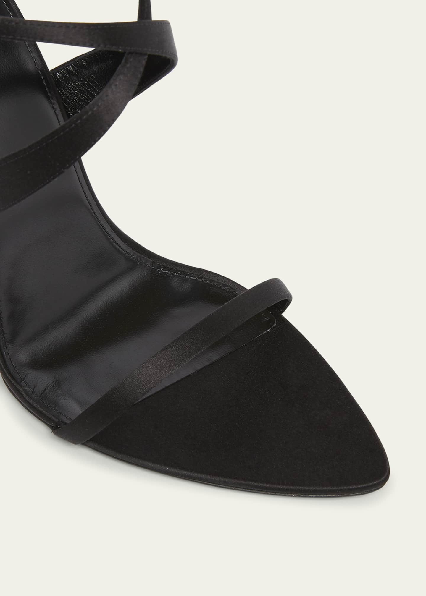 Saint Laurent Salome Satin Strappy Wedge Sandals Image 5 of 5
