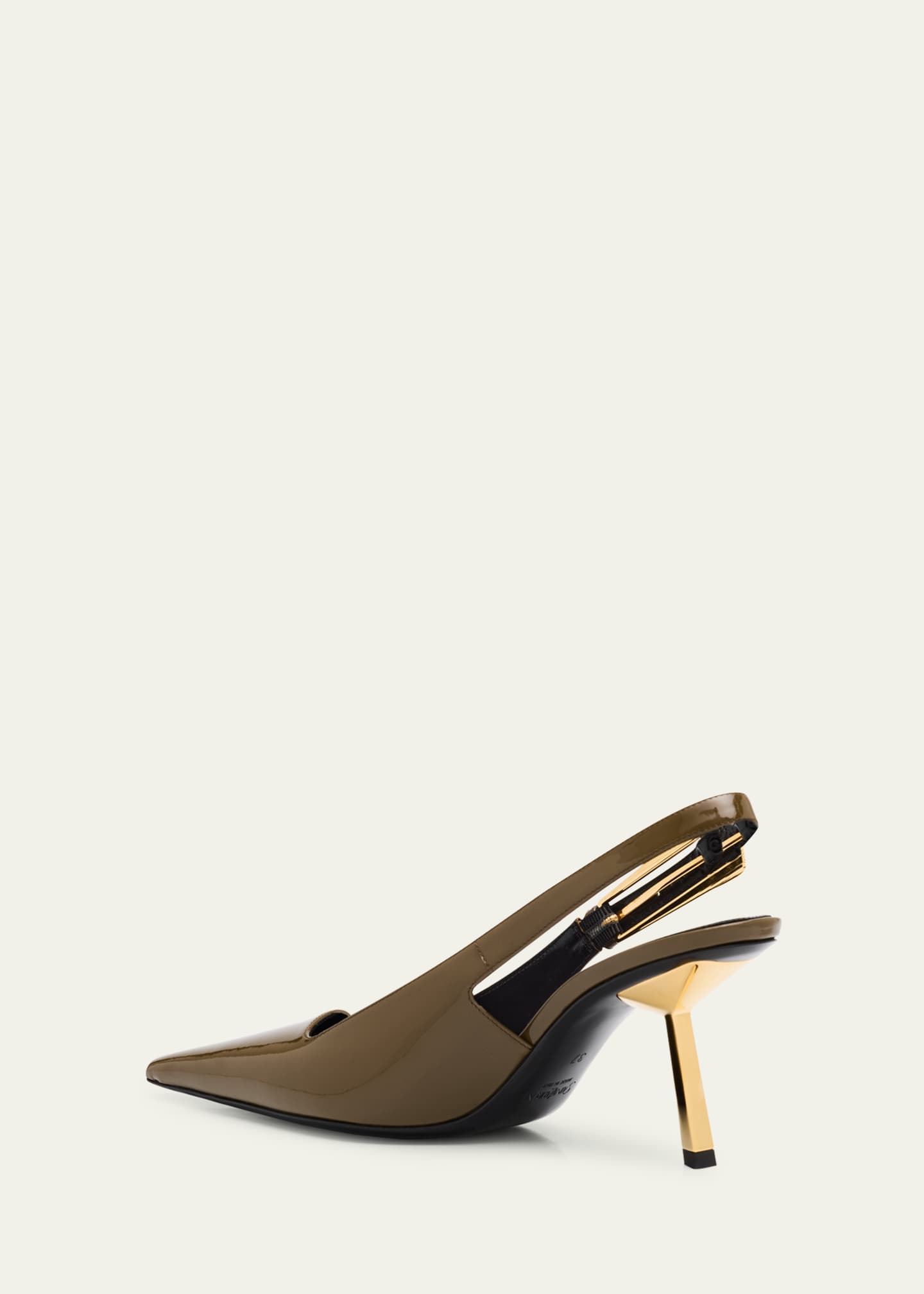 Saint Laurent Lee Glossy Slingback Pumps Image 2 of 4