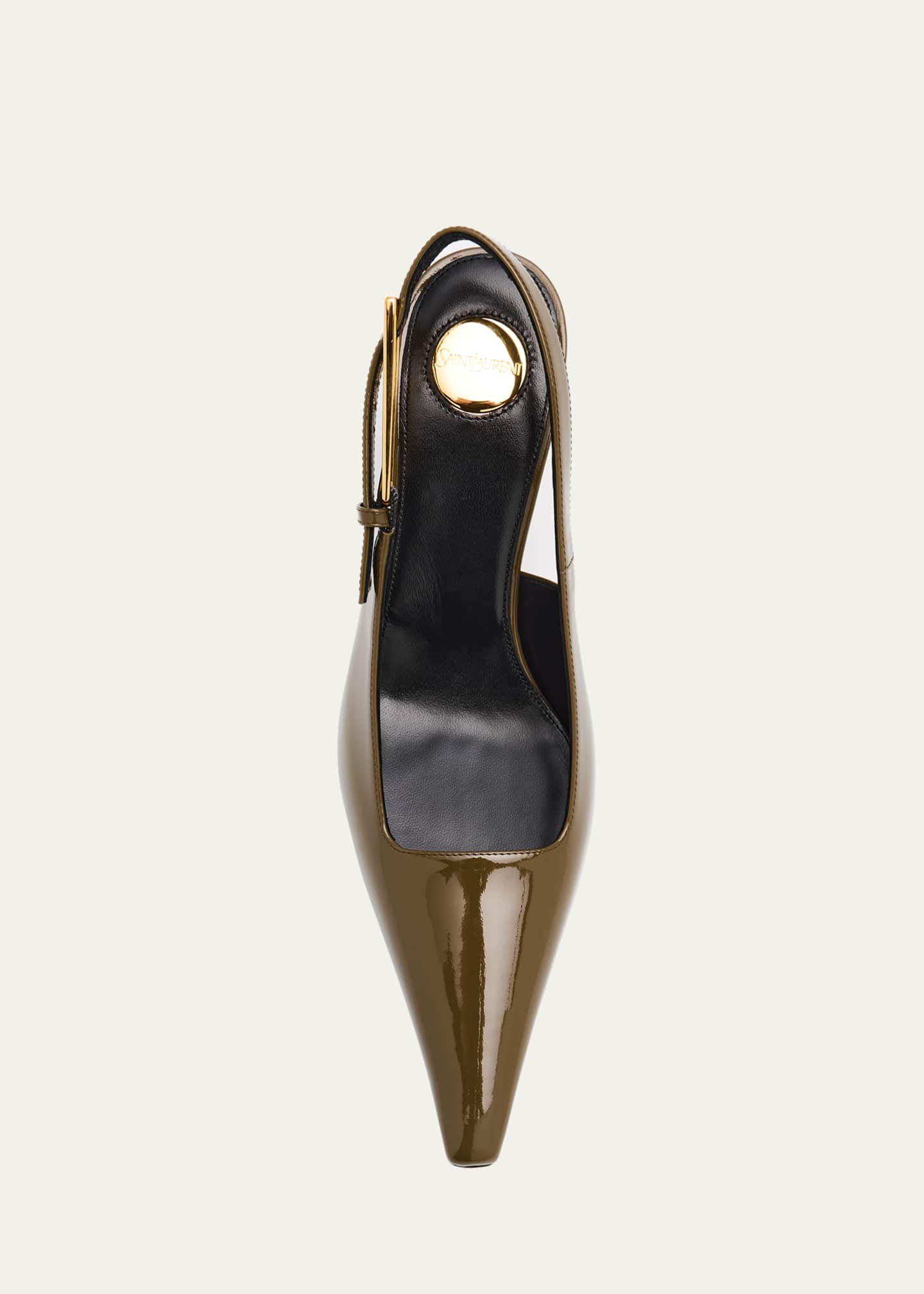Saint Laurent Lee Glossy Slingback Pumps Image 4 of 4