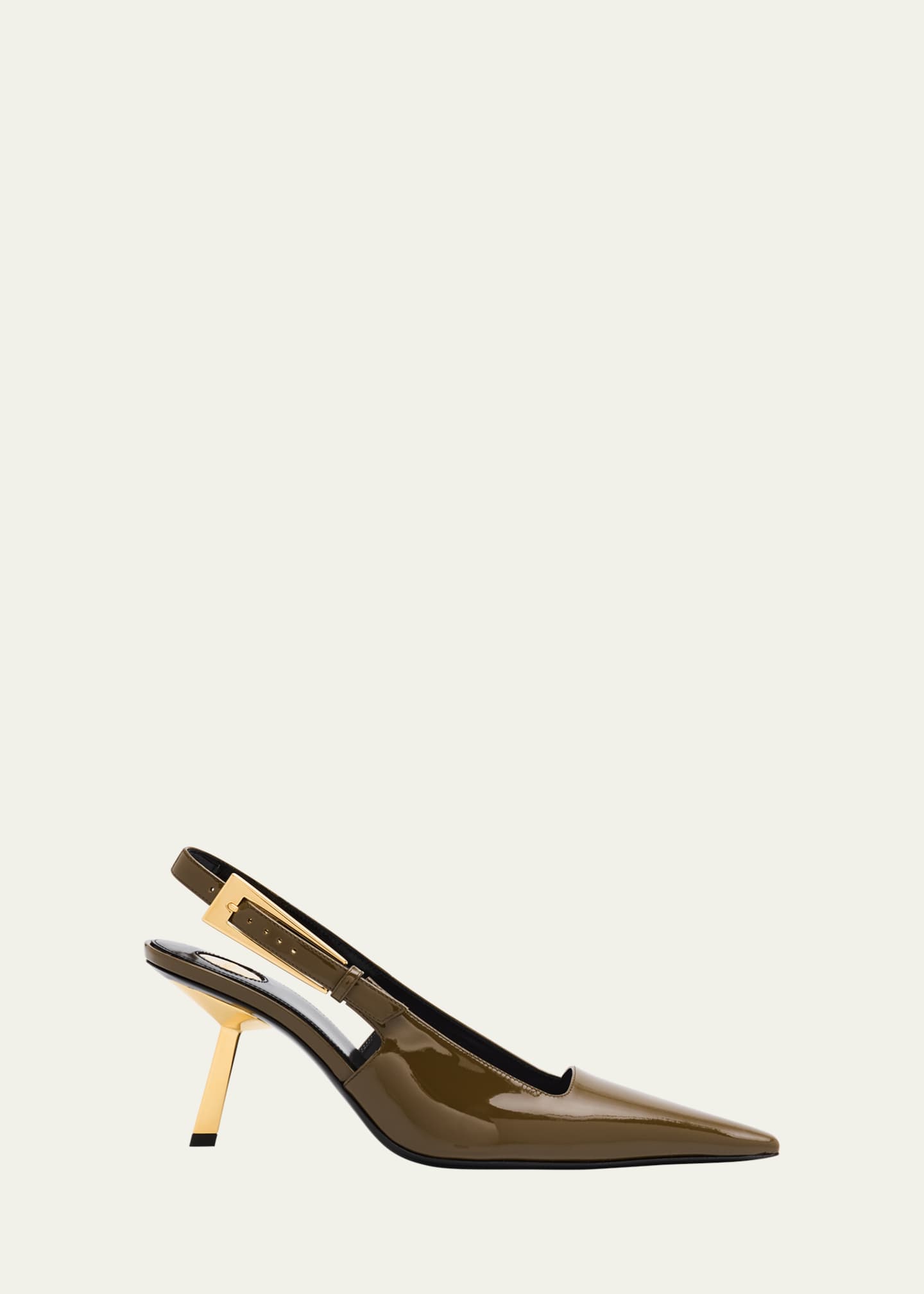 Saint Laurent Lee Glossy Slingback Pumps Image 1 of 4