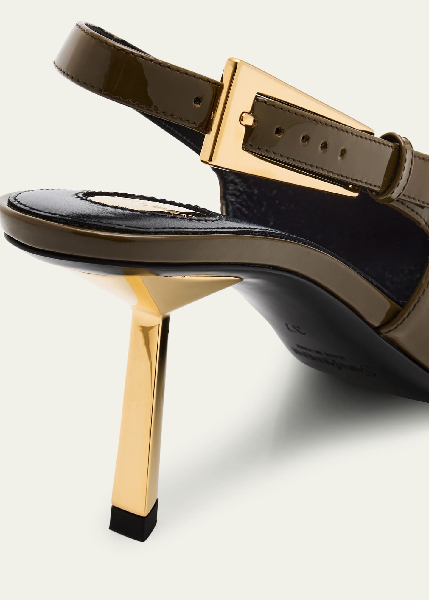 Saint Laurent Lee Glossy Slingback Pumps Image 3 of 4