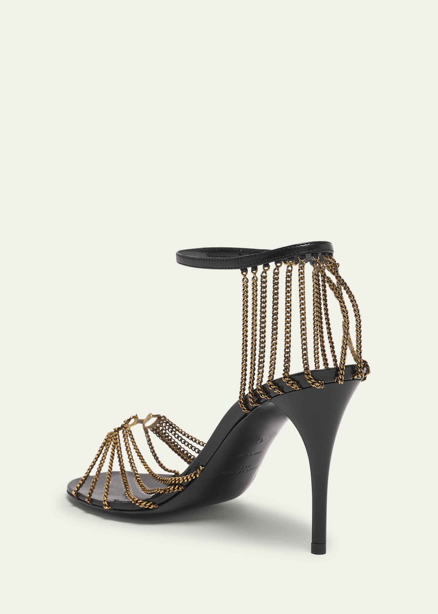 Saint Laurent Babylone Strappy Chain YSL Stiletto Sandals Image 4 of 5